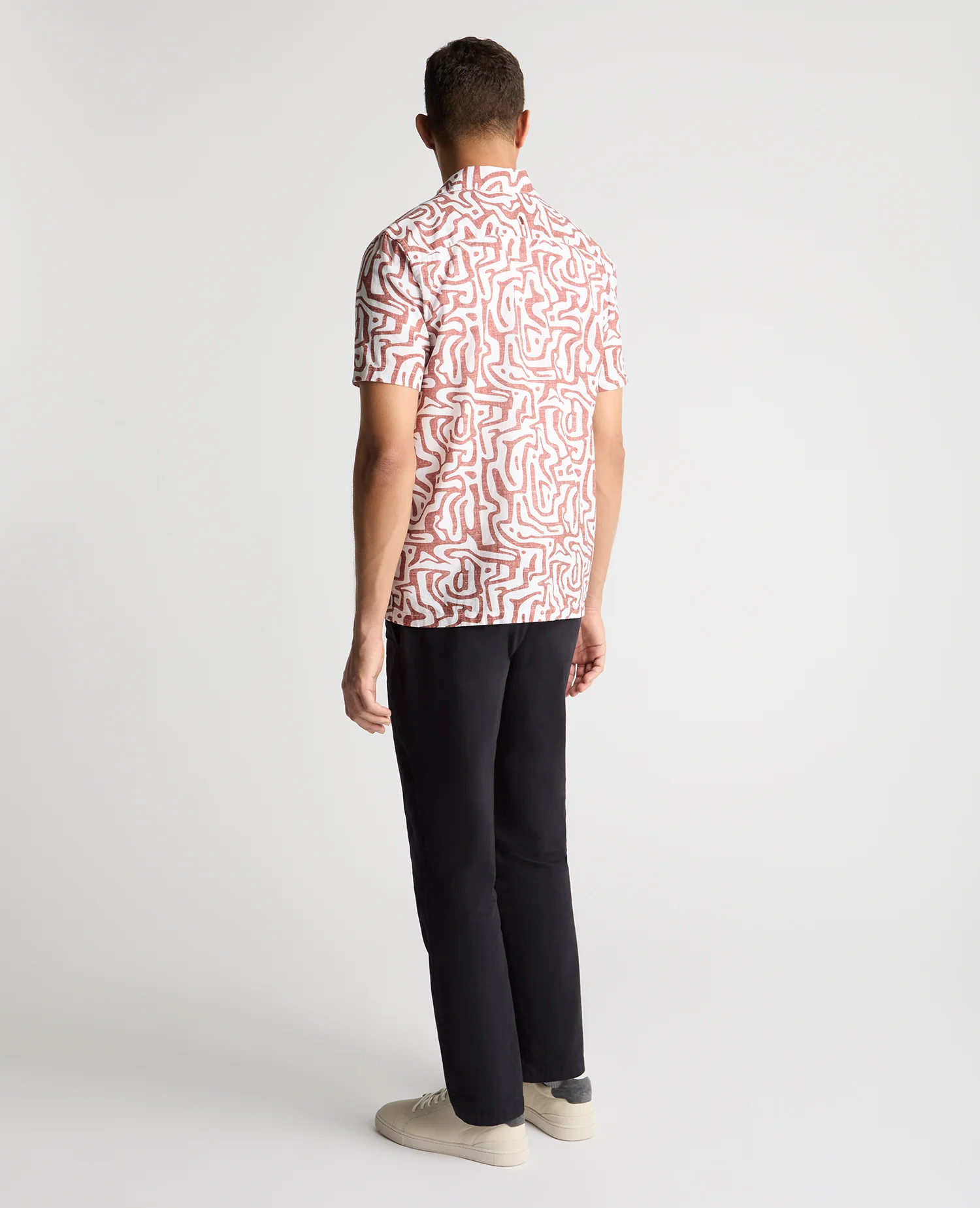 Tapered Fit Cotton-Linen Print Shirt - Image 3