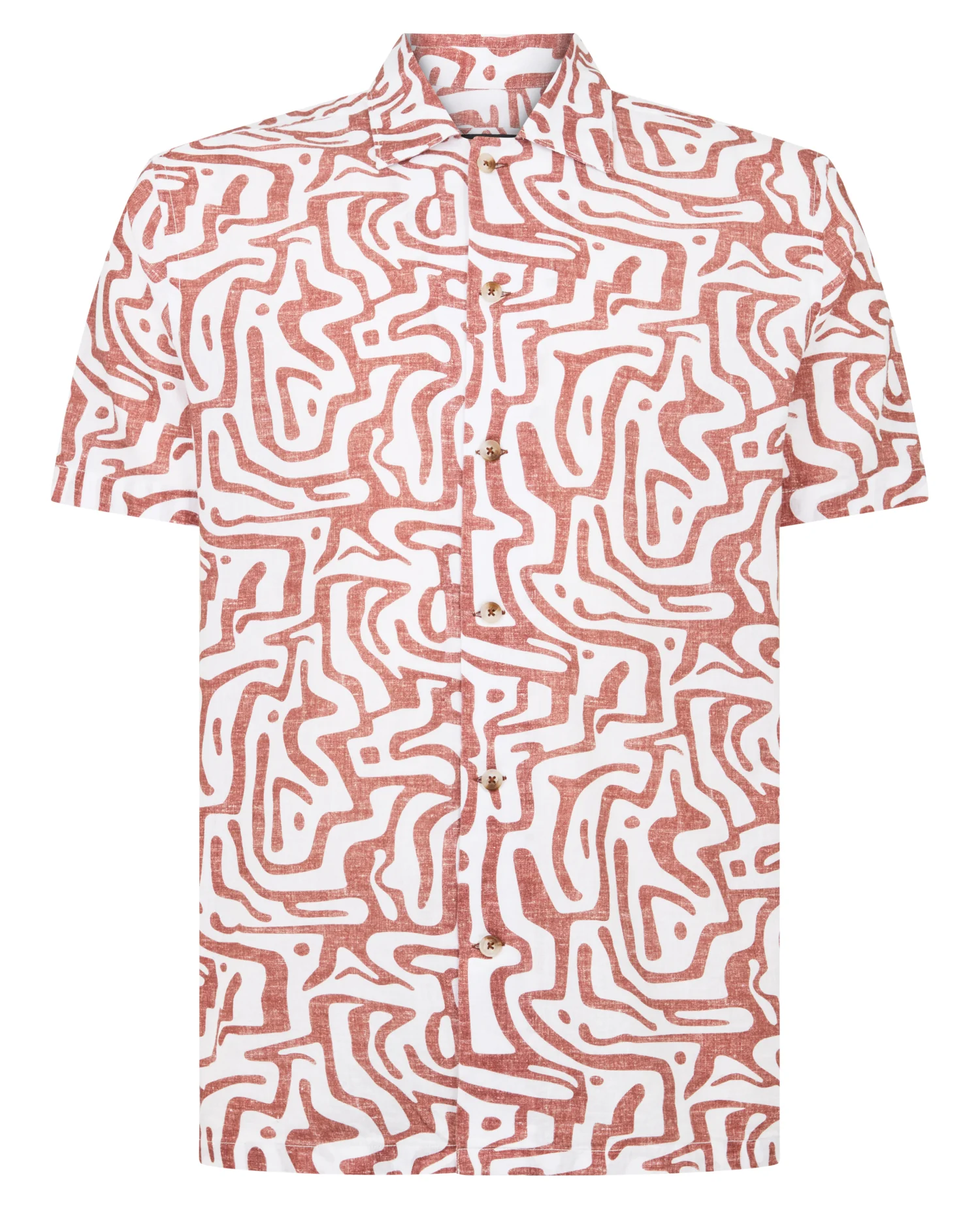 Tapered Fit Cotton-Linen Print Shirt - Image 7