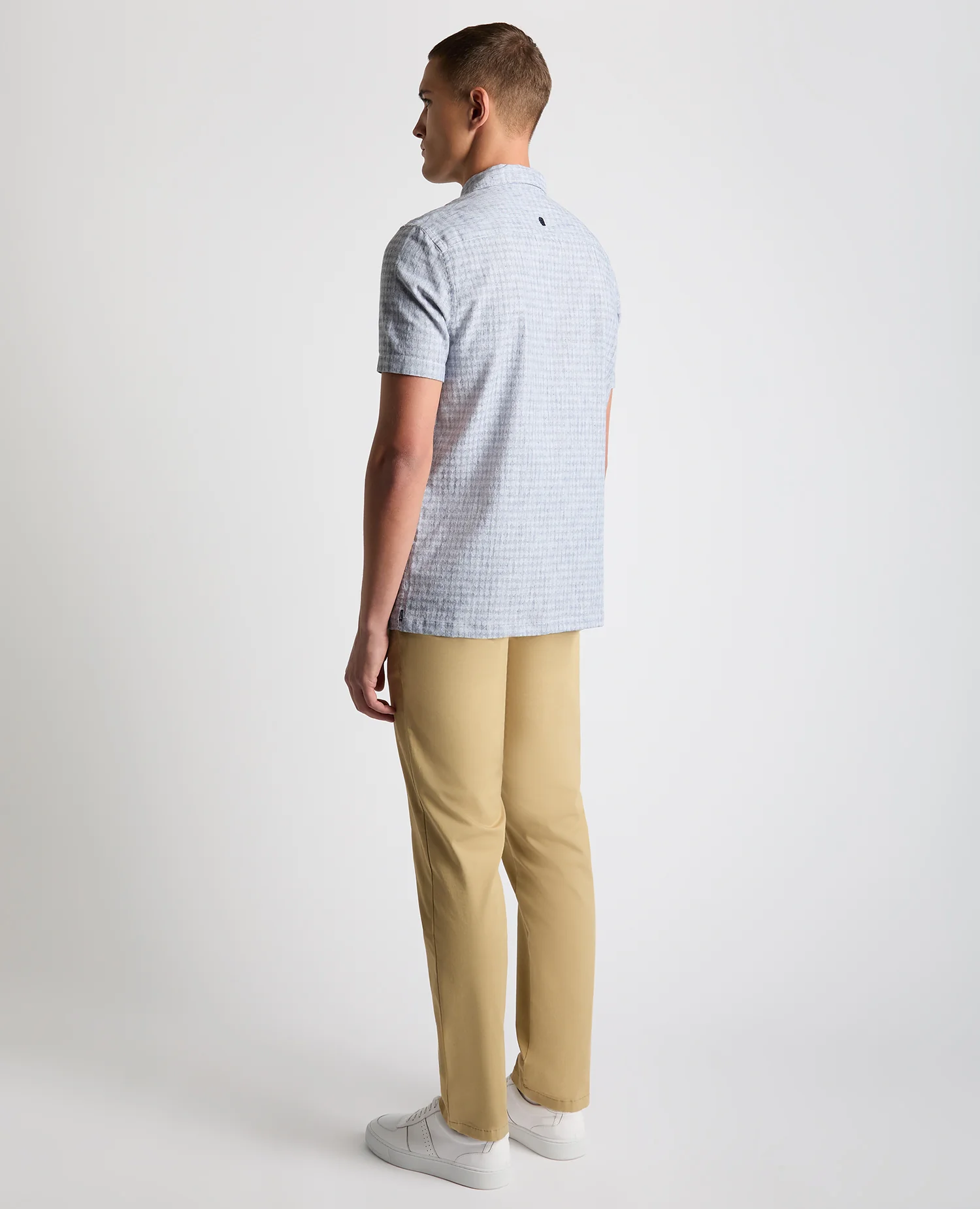 Tapered Fit Cotton-Linen Short Sleeve Shirt - Image 3