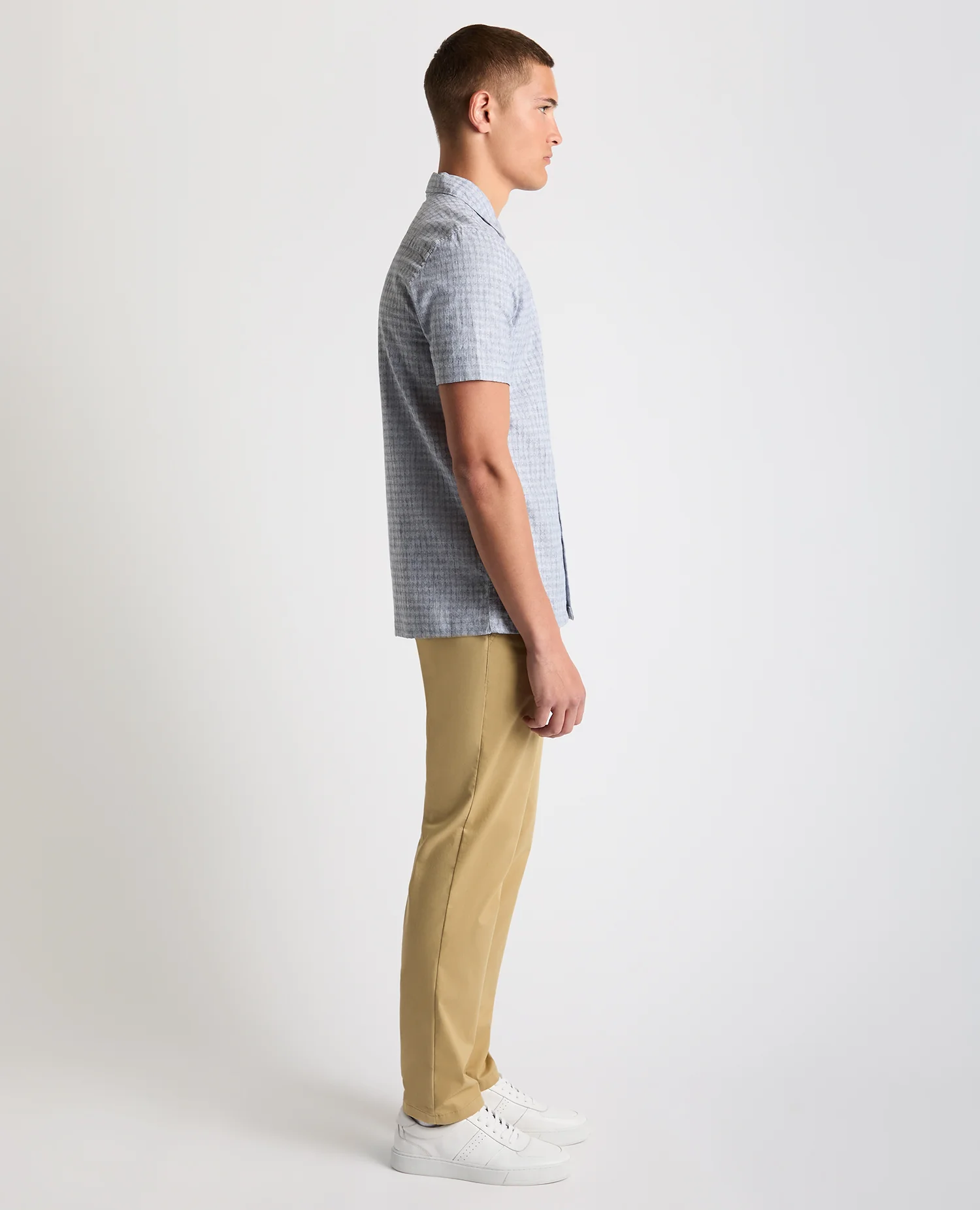 Tapered Fit Cotton-Linen Short Sleeve Shirt - Image 5