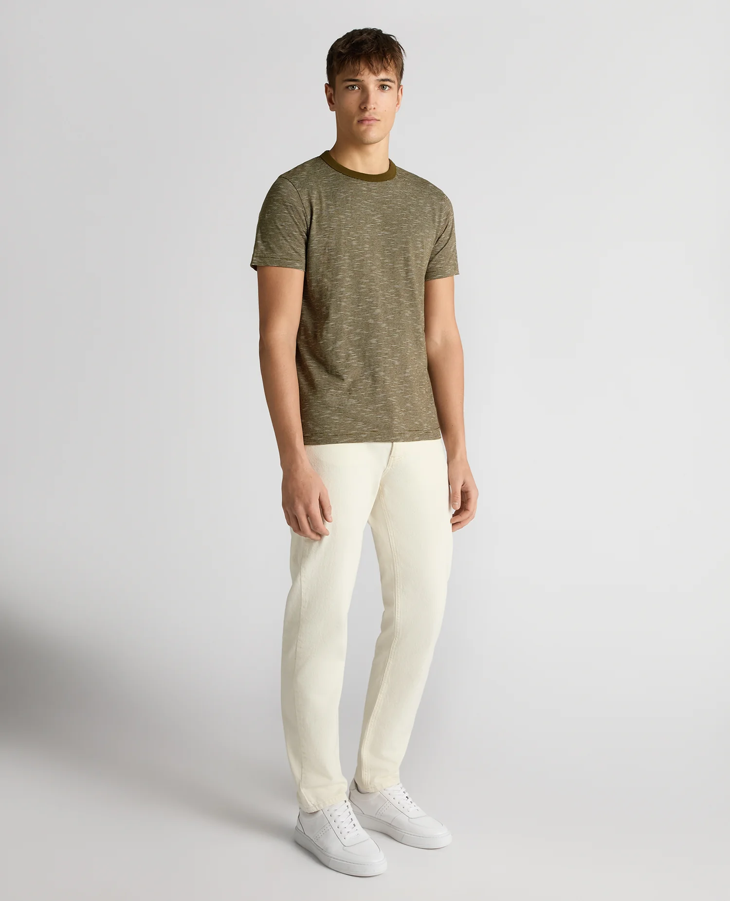 Tapered Fit Cotton-Linen T-Shirt - Image 2