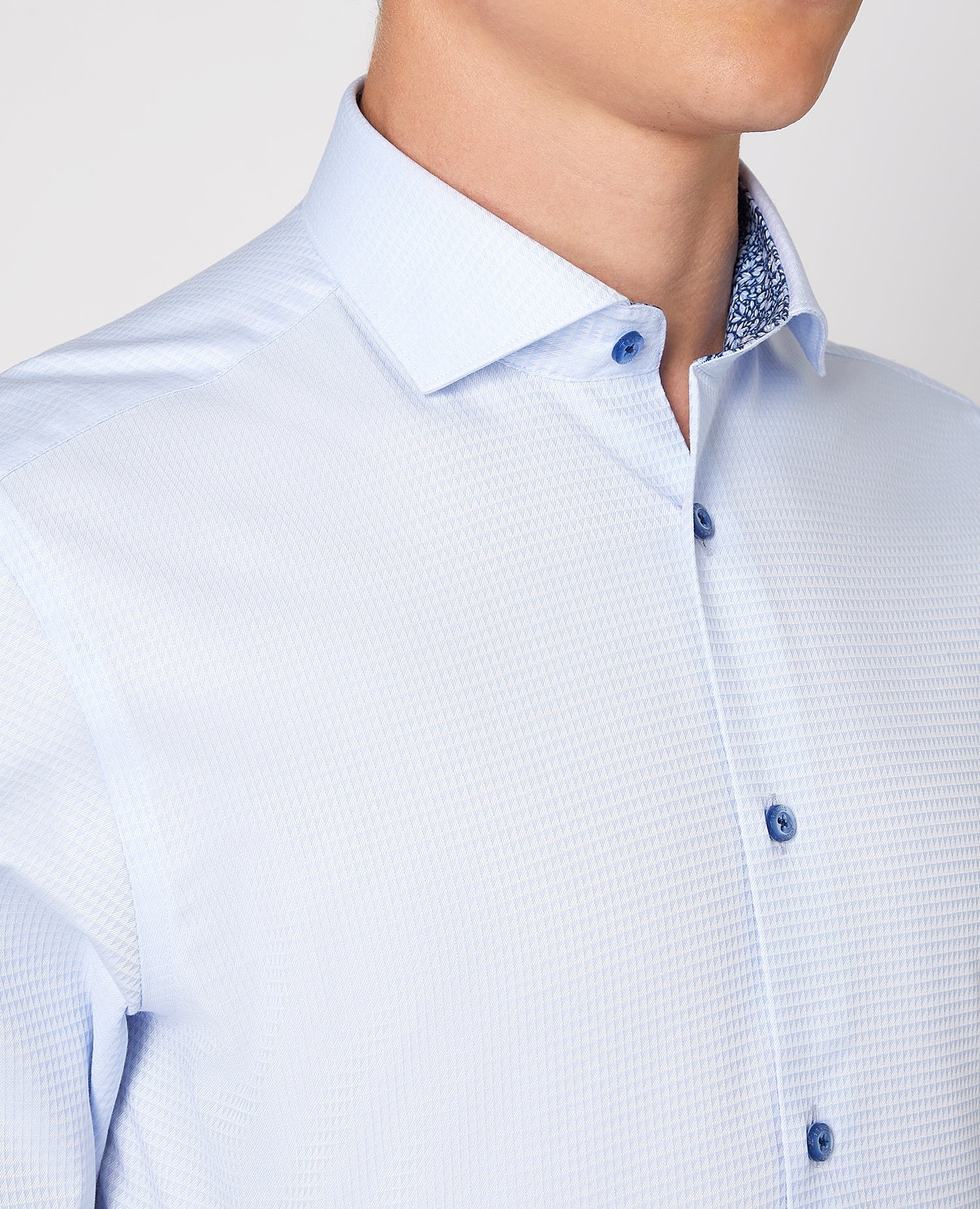 Tapered Fit Cotton Contrast Collar Shirt - Image 4