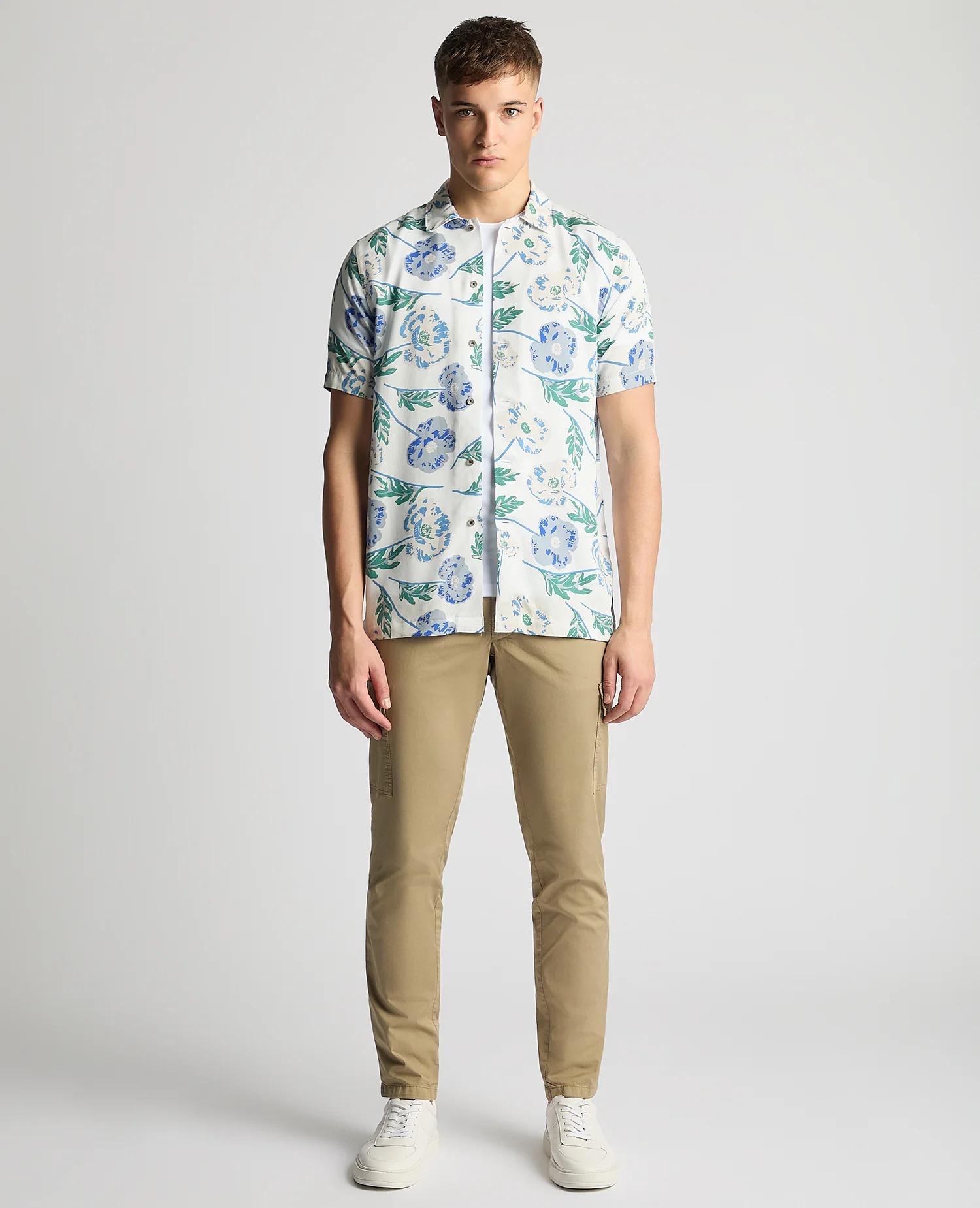Tapered Fit Cotton Short Sleeve Floral Shirt - Image 2