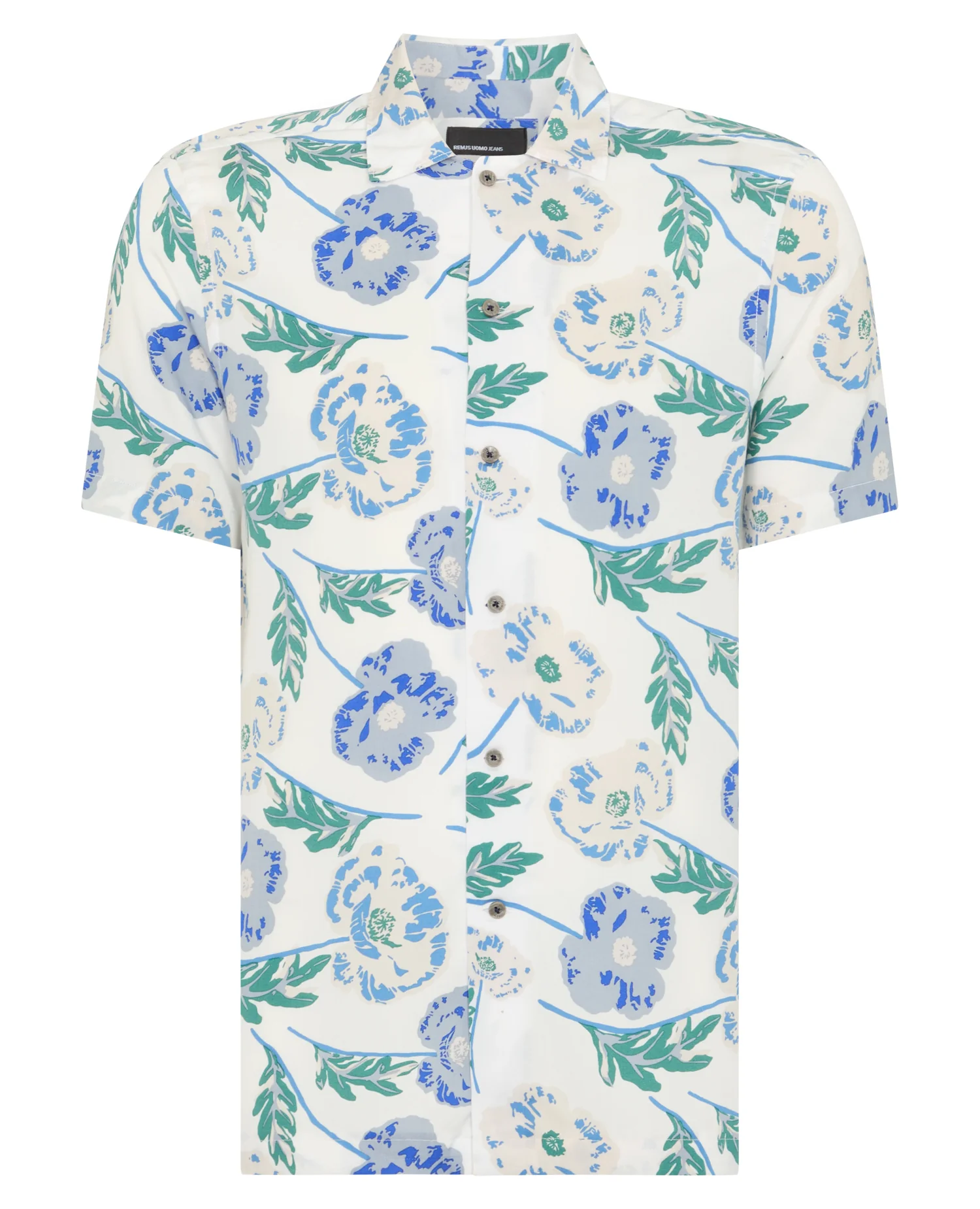 Tapered Fit Cotton Short Sleeve Floral Shirt - Image 7