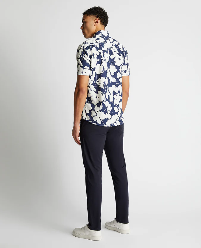 Tapered Fit Cotton Short Sleeve Print Shirt - Image 3