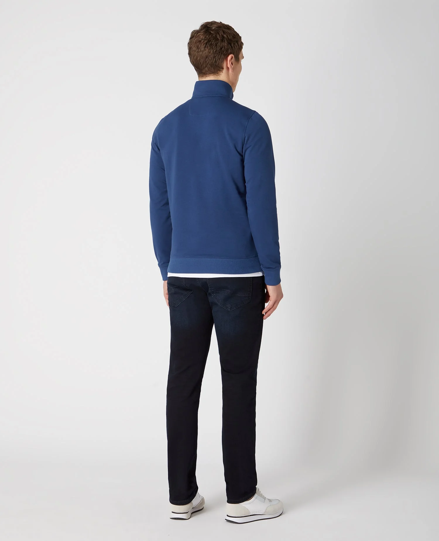 Tapered Fit Cotton-Stretch Half-Zip Sweatshirt - Image 3