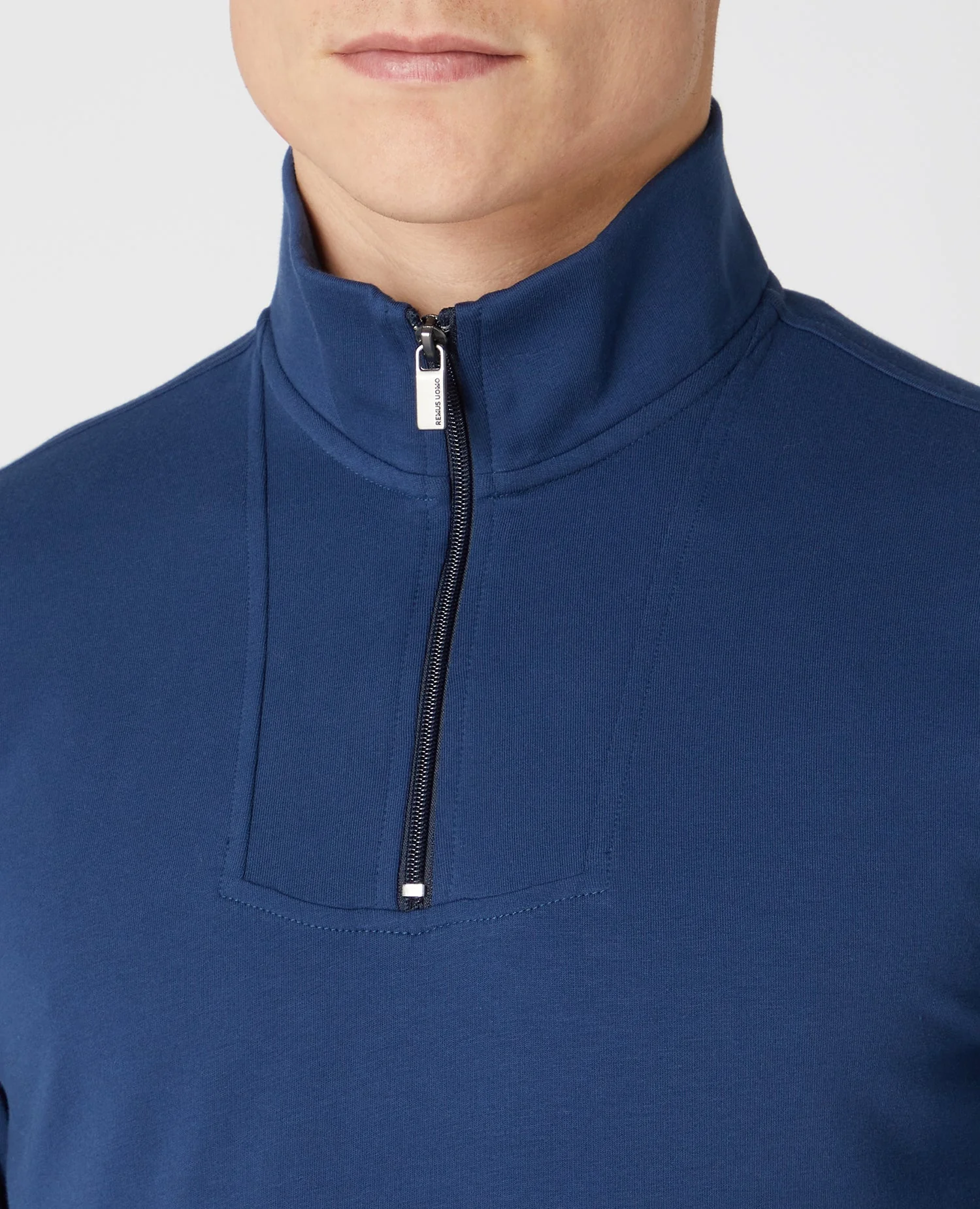 Tapered Fit Cotton-Stretch Half-Zip Sweatshirt - Image 4