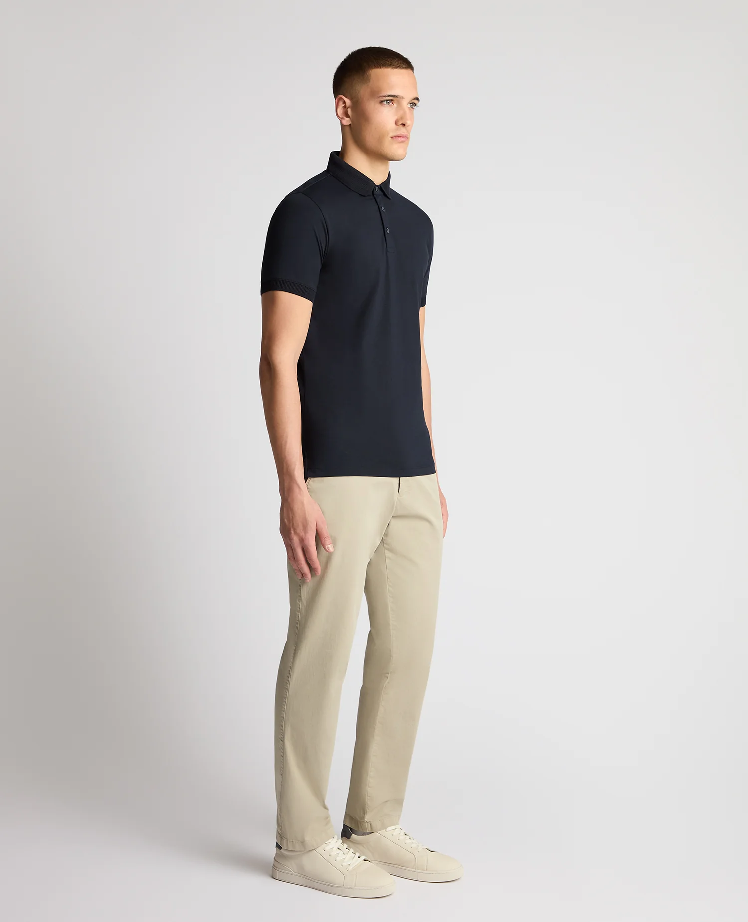 Tapered Fit Cotton-Stretch Polo Shirt - Image 3