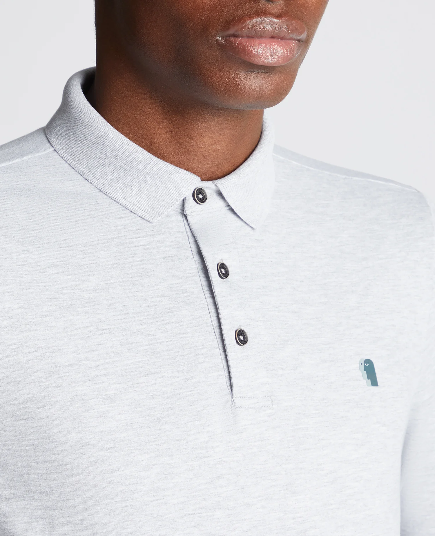 Tapered Fit Cotton-Stretch Long-Sleeve Polo Shirt - Image 4