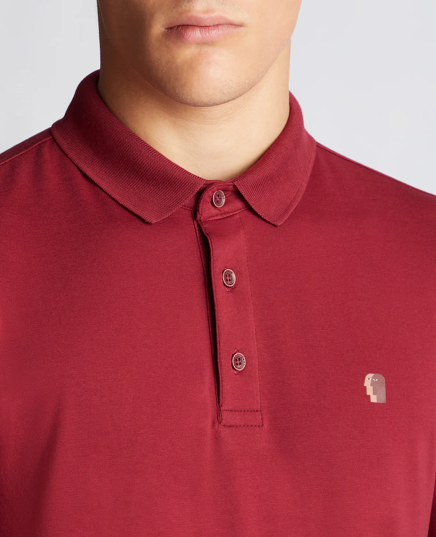 Tapered Fit Cotton-Stretch Long-Sleeve Polo Shirt - Image 5