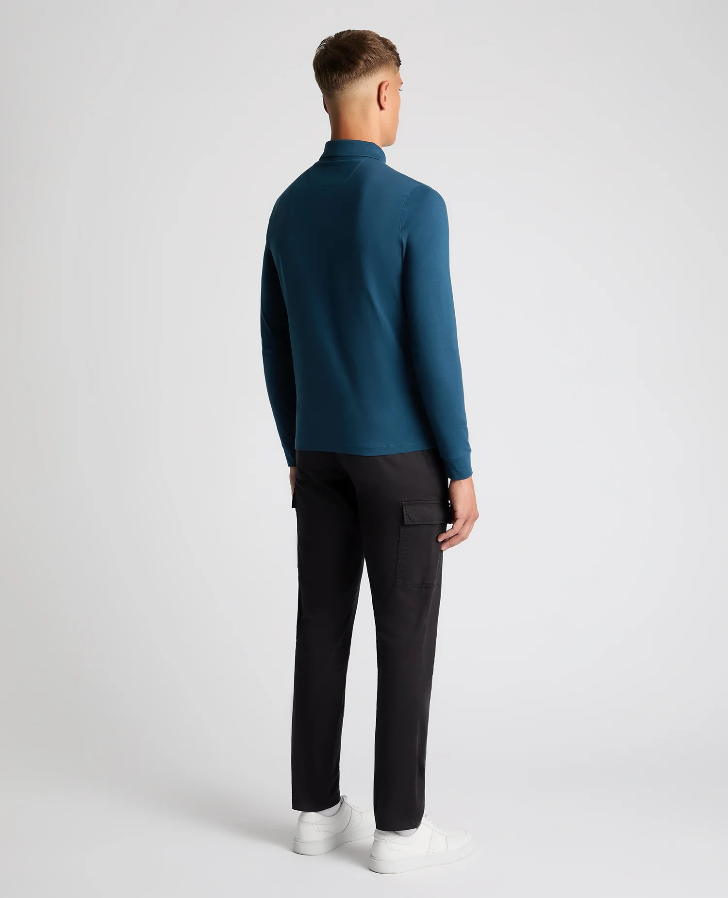 Tapered Fit Cotton-Stretch Polo Shirt - Image 3