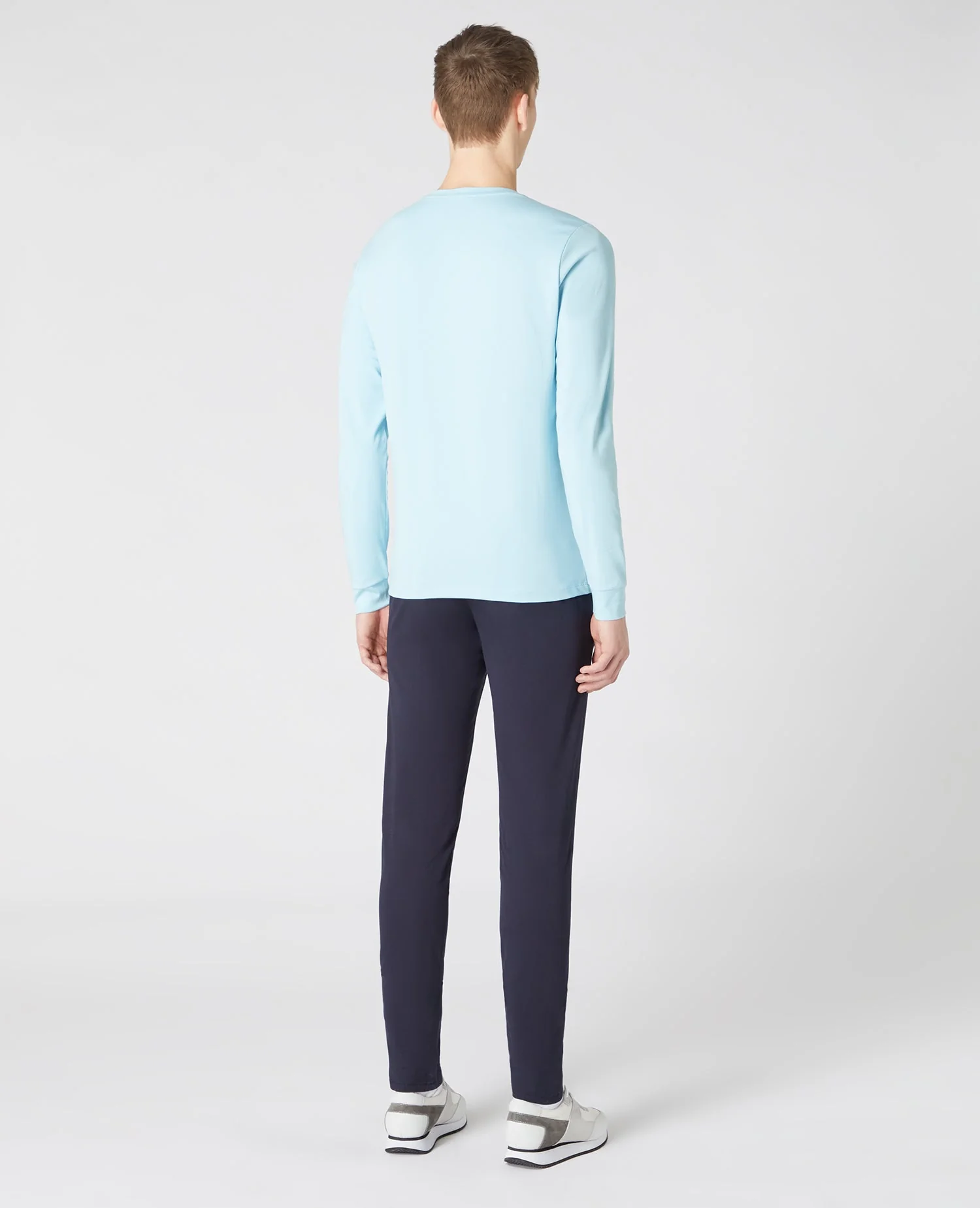 Tapered Fit Cotton-Stretch Long Sleeve T-Shirt - Image 3