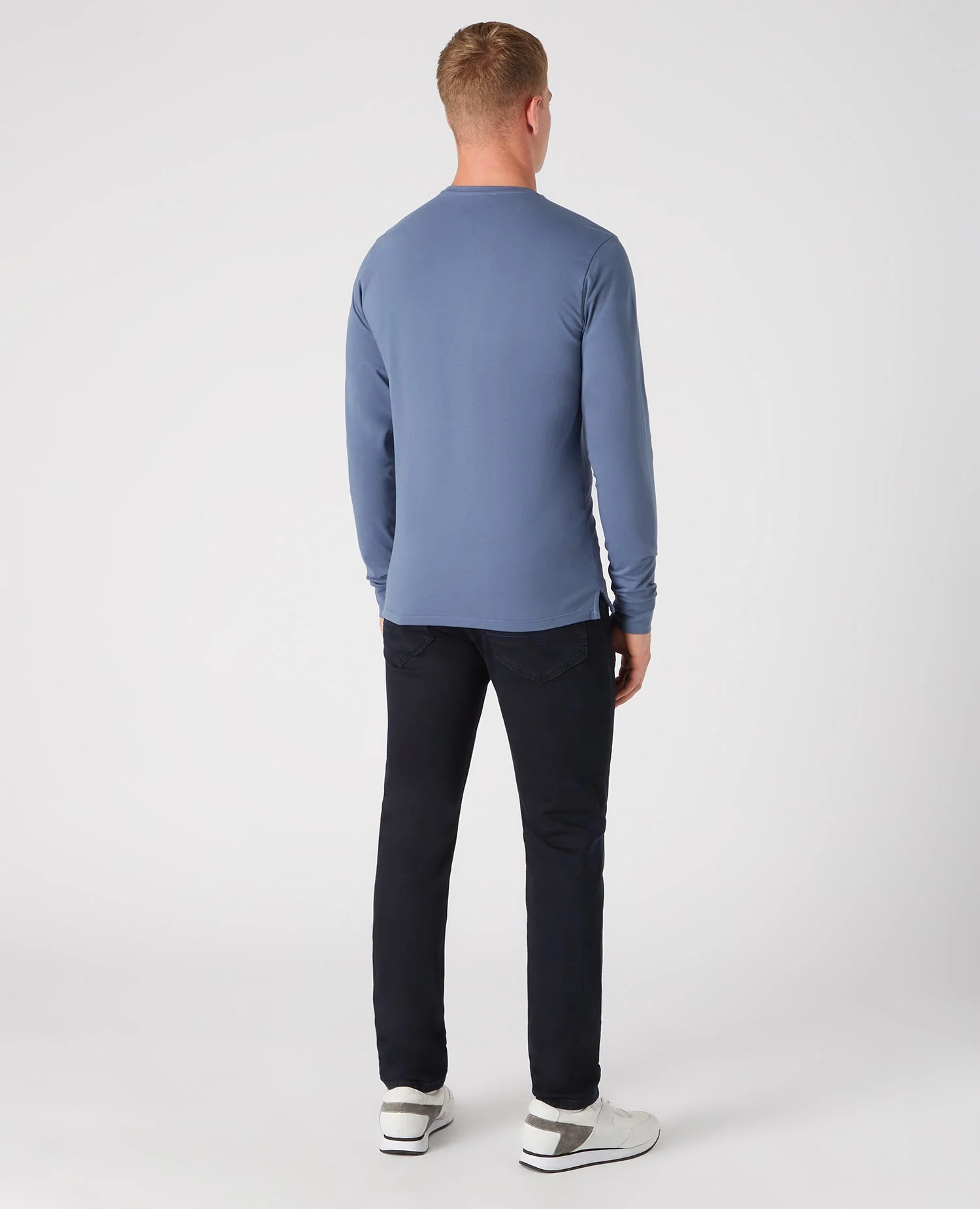 Tapered Fit Cotton-Stretch Long Sleeve T-Shirt - Image 3