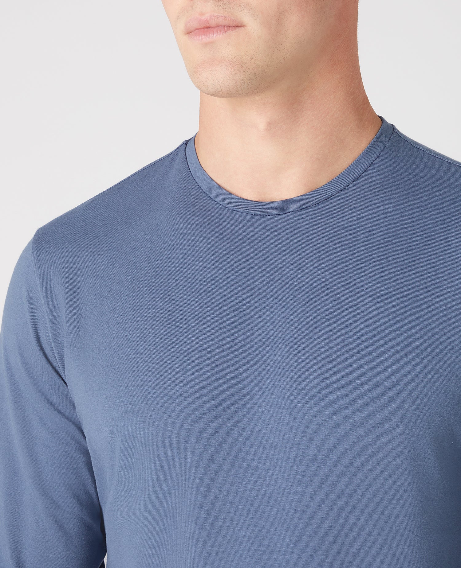 Tapered Fit Cotton-Stretch Long Sleeve T-Shirt - Image 4