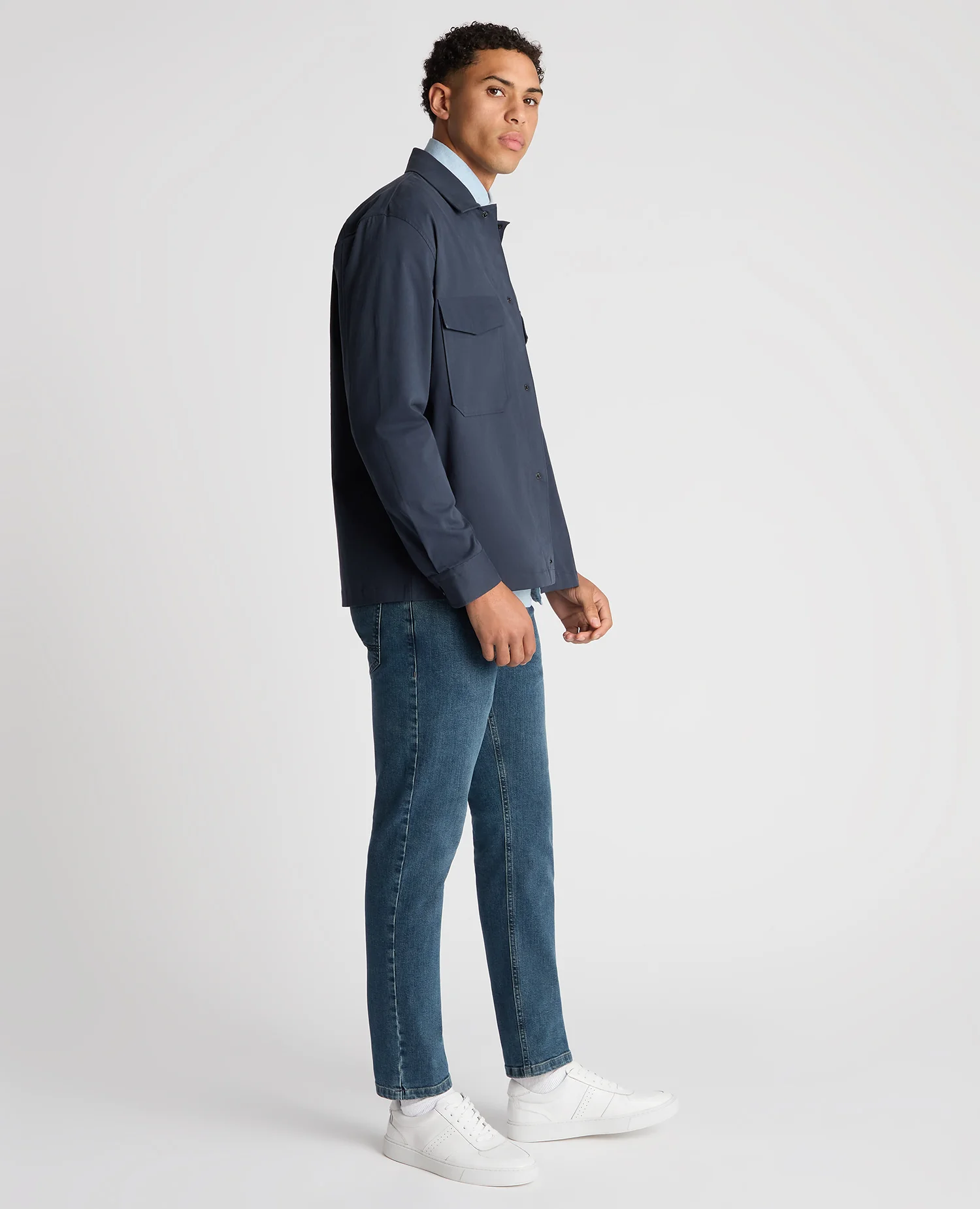 Regular Fit Cotton Stretch Overshirt - Image 3
