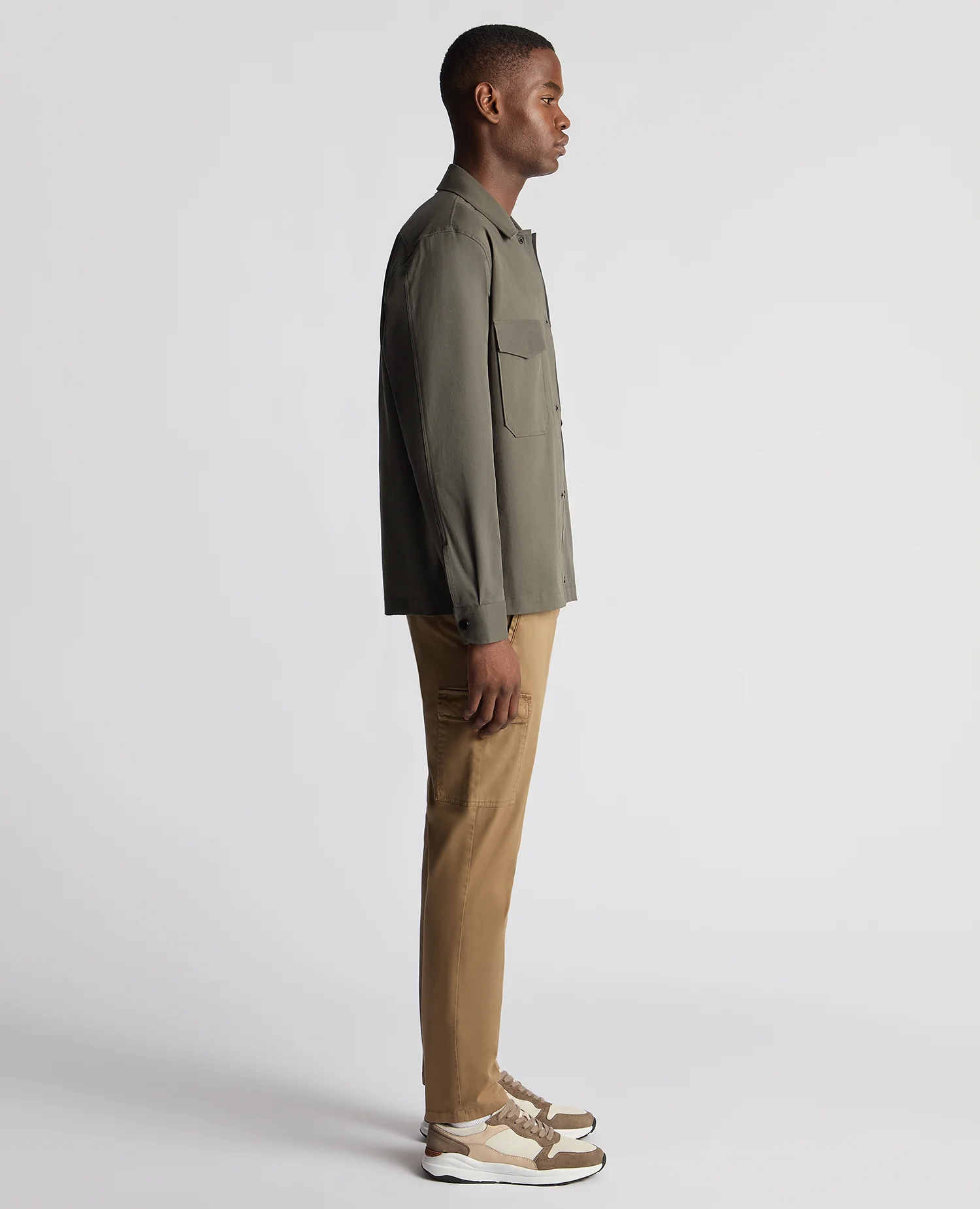 Regular Fit Cotton Stretch Overshirt - Image 4