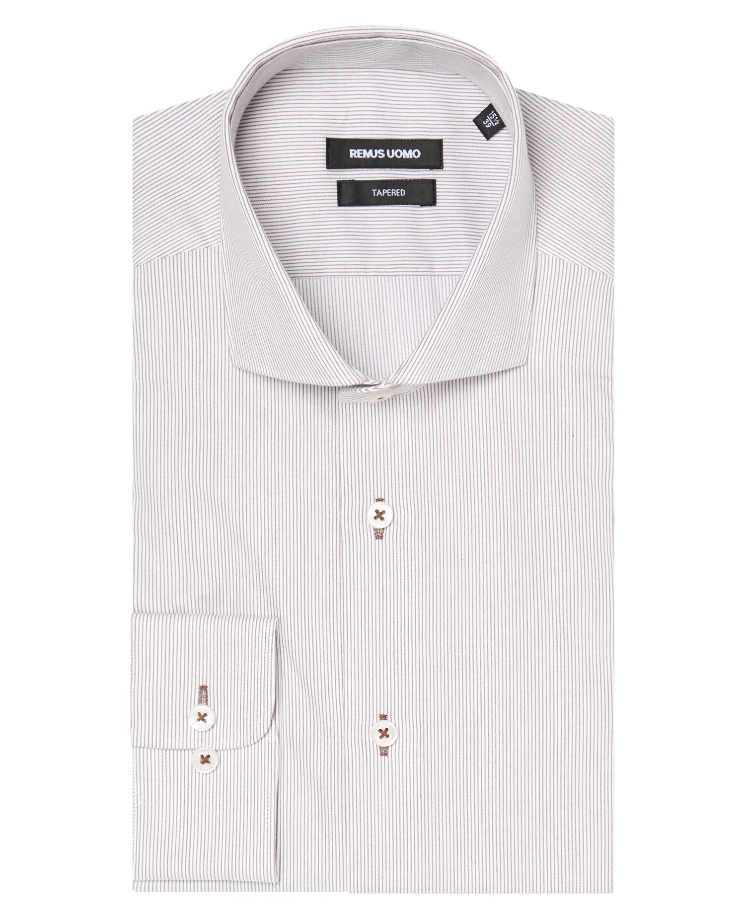 Tapered Fit Cotton Stretch Pinstripe Shirt - Image 5