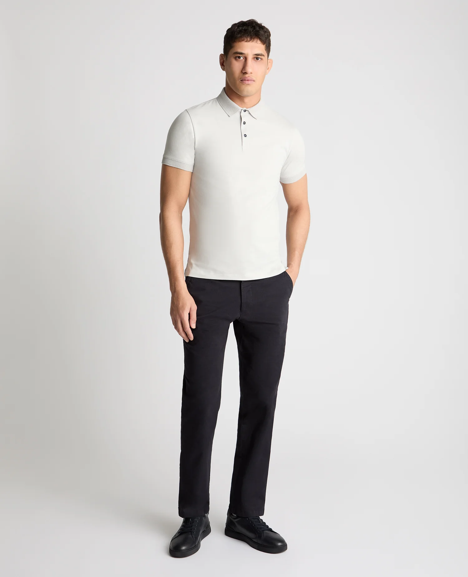 Tapered Fit Cotton-Stretch Polo Shirt - Image 2