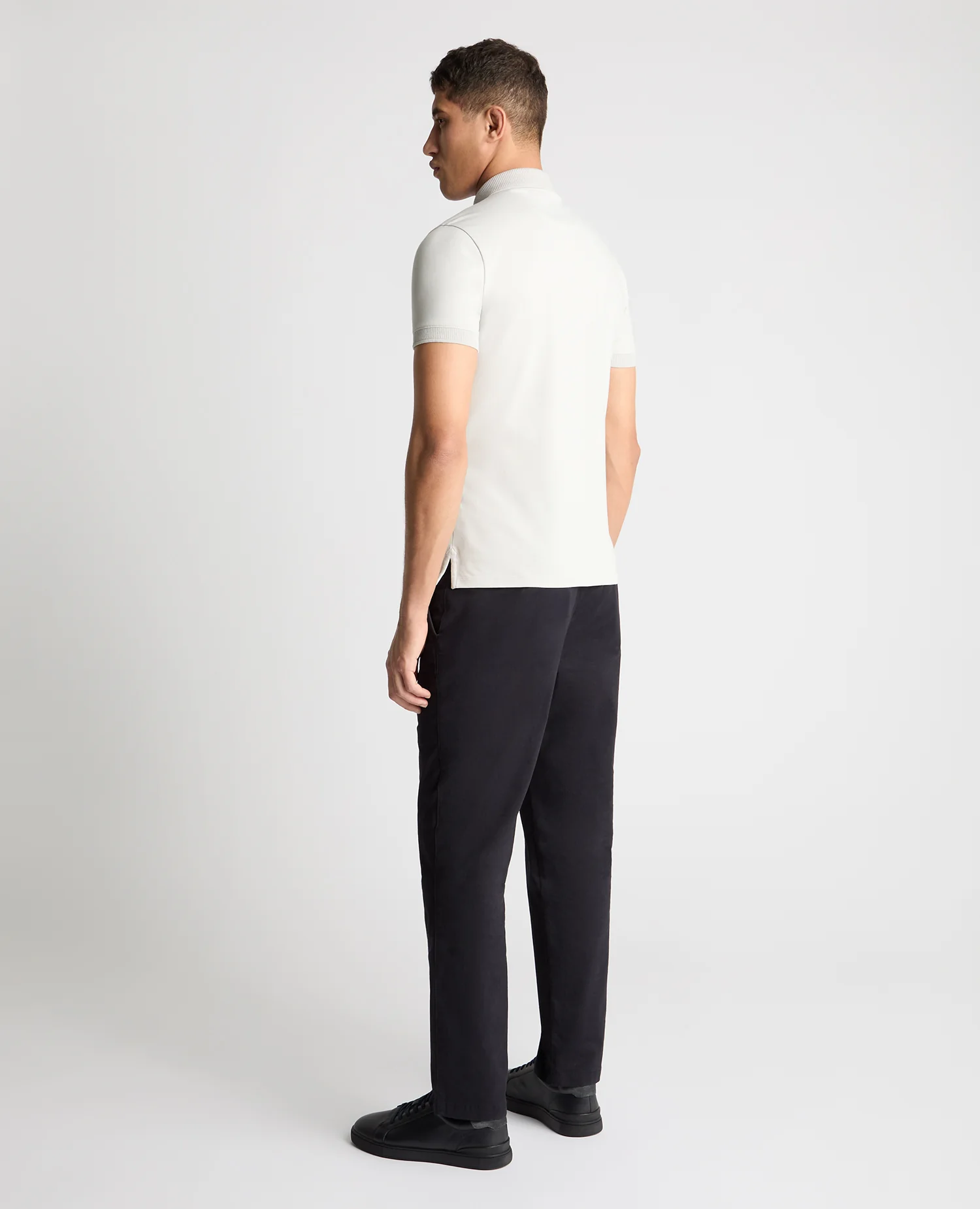 Tapered Fit Cotton-Stretch Polo Shirt - Image 3