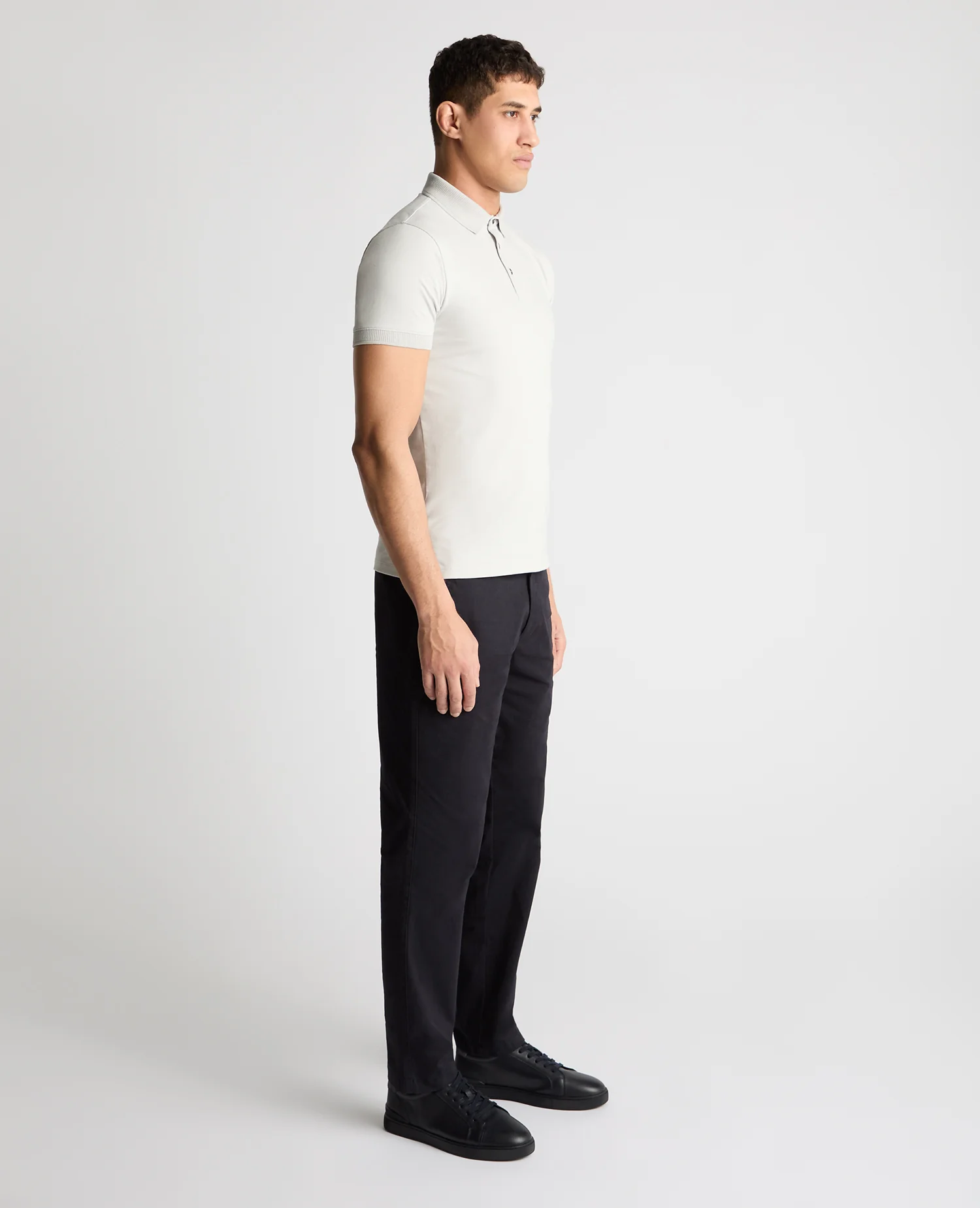 Tapered Fit Cotton-Stretch Polo Shirt - Image 4