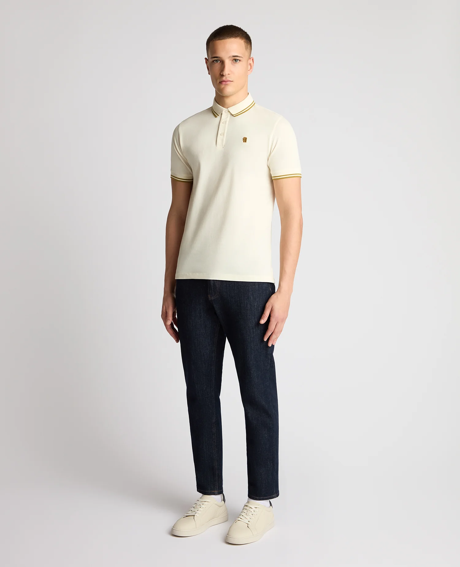 Tapered Fit Cotton-Stretch Polo Shirt - Image 2