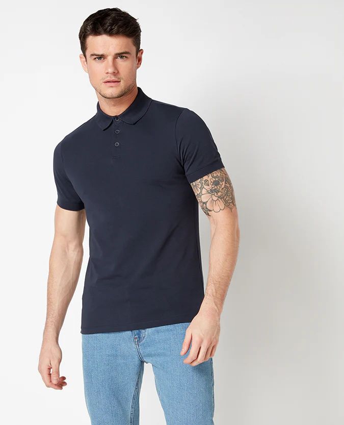 Tapered Fit Cotton-Stretch Polo Shirt