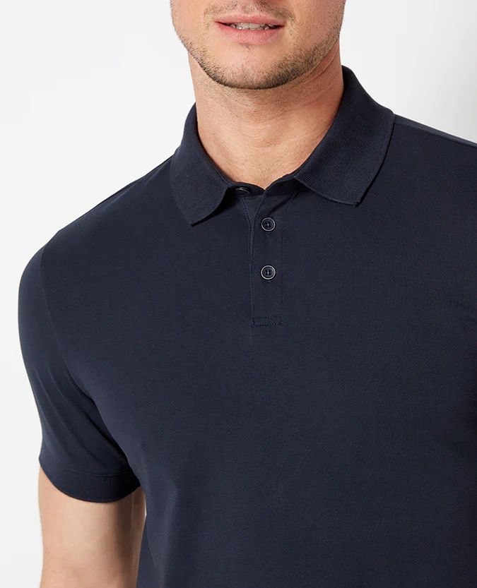 Tapered Fit Cotton-Stretch Polo Shirt - Image 3