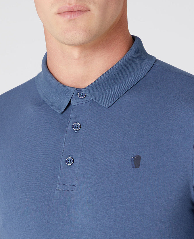 Tapered Fit Cotton-Stretch Long-Sleeve Polo Shirt - Image 4
