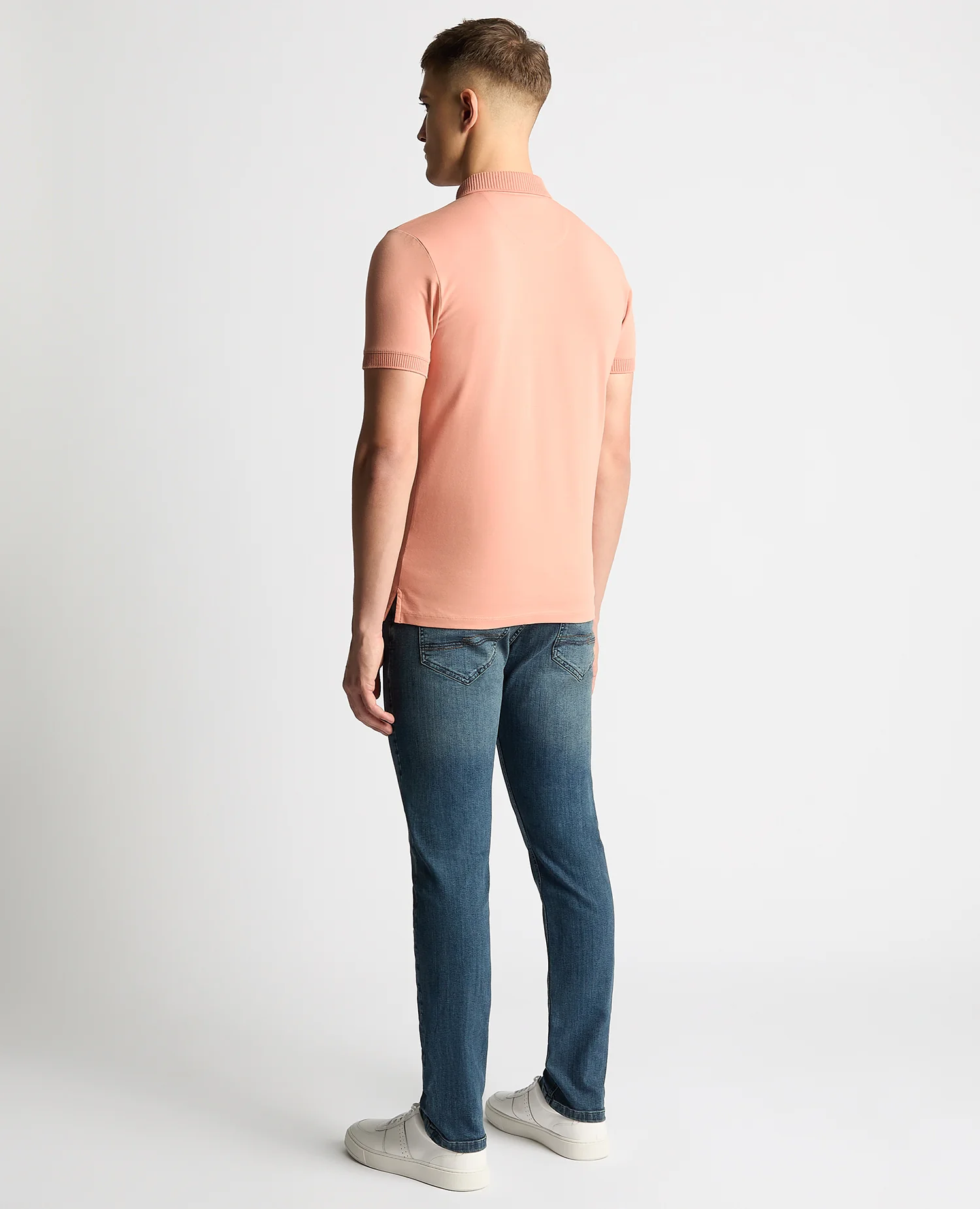 Tapered Fit Cotton-Stretch Polo Shirt - Image 4