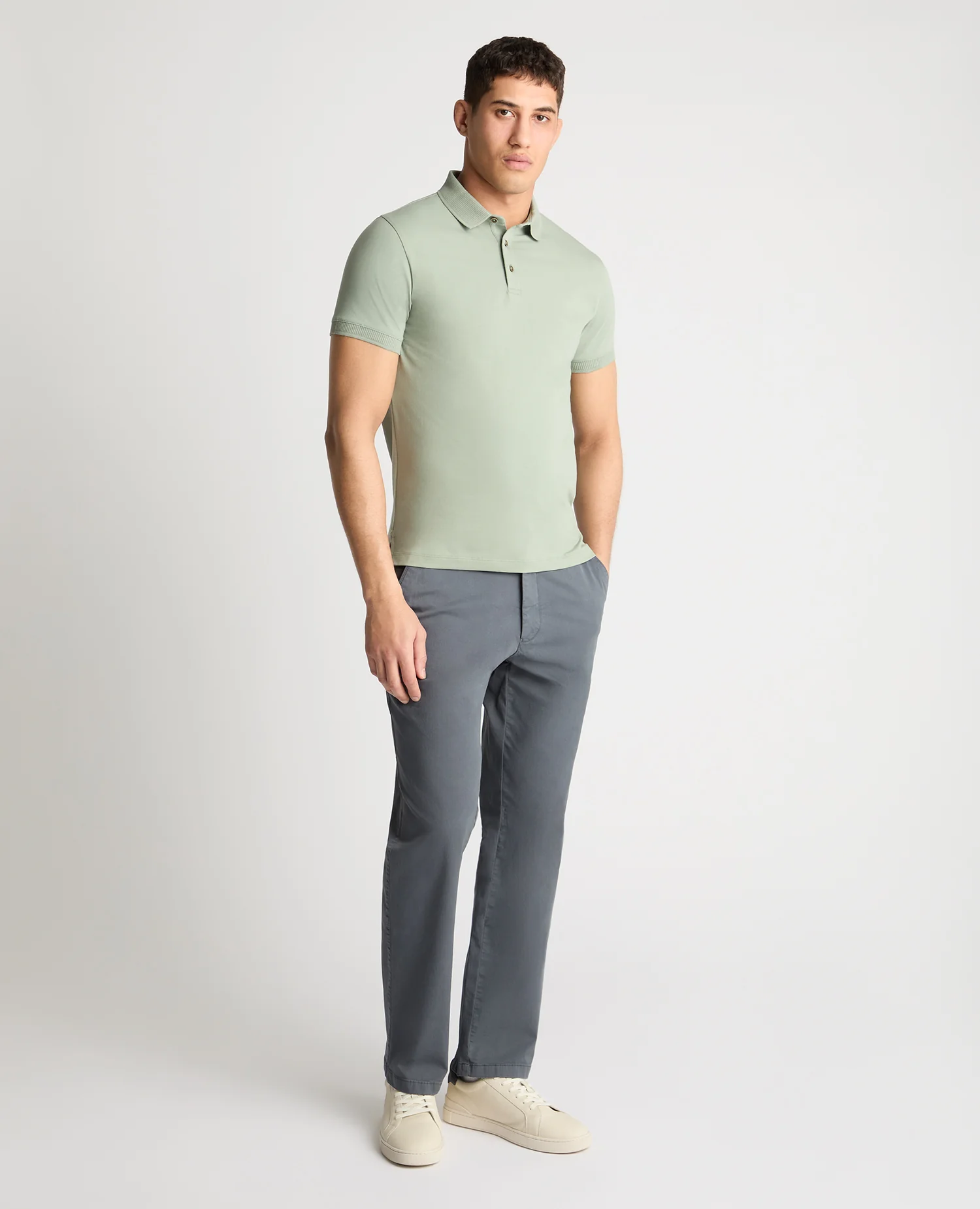 Tapered Fit Cotton-Stretch Polo Shirt - Image 2