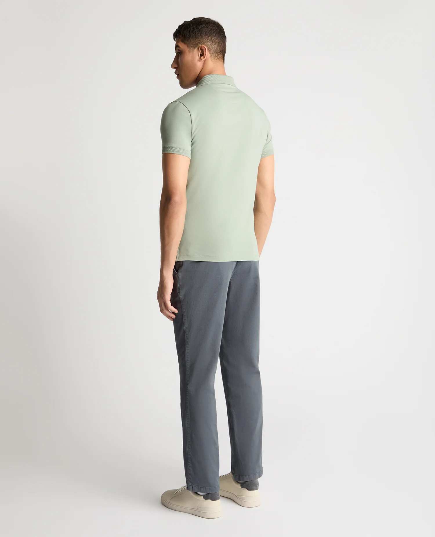 Tapered Fit Cotton-Stretch Polo Shirt - Image 3