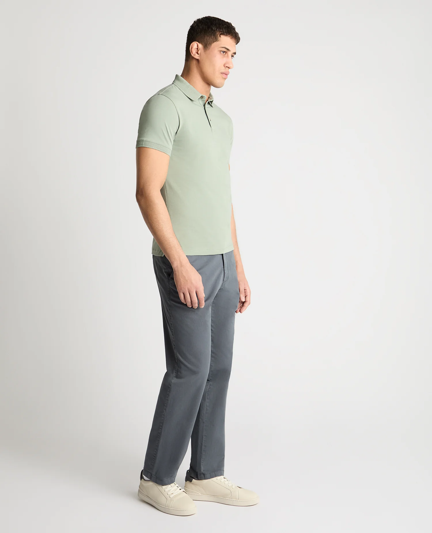 Tapered Fit Cotton-Stretch Polo Shirt - Image 4