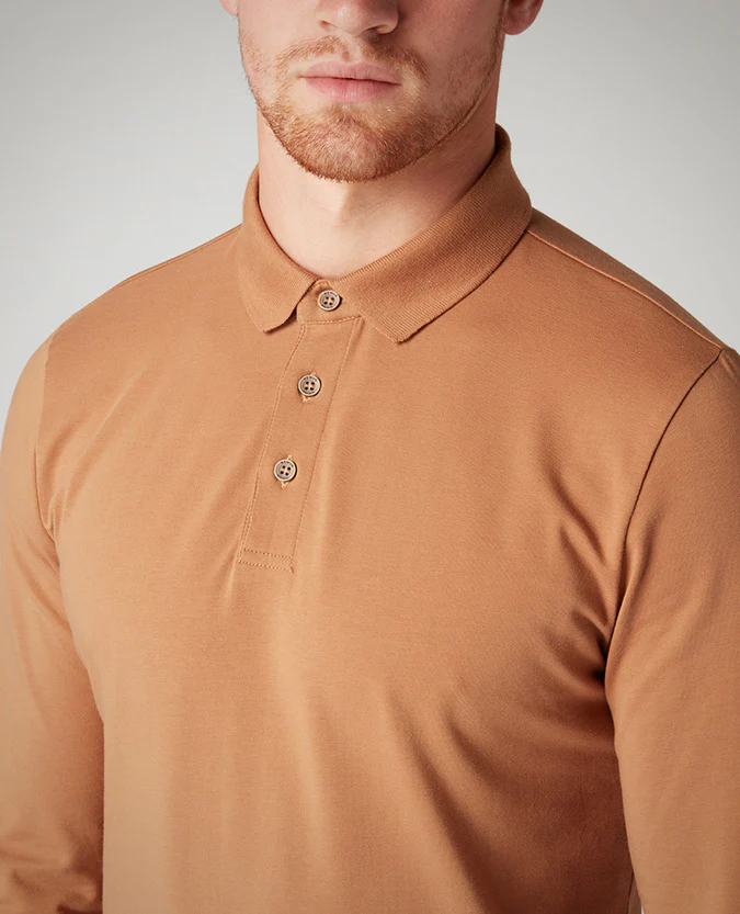 Tapered Fit Cotton-Stretch Polo Shirt - Image 4
