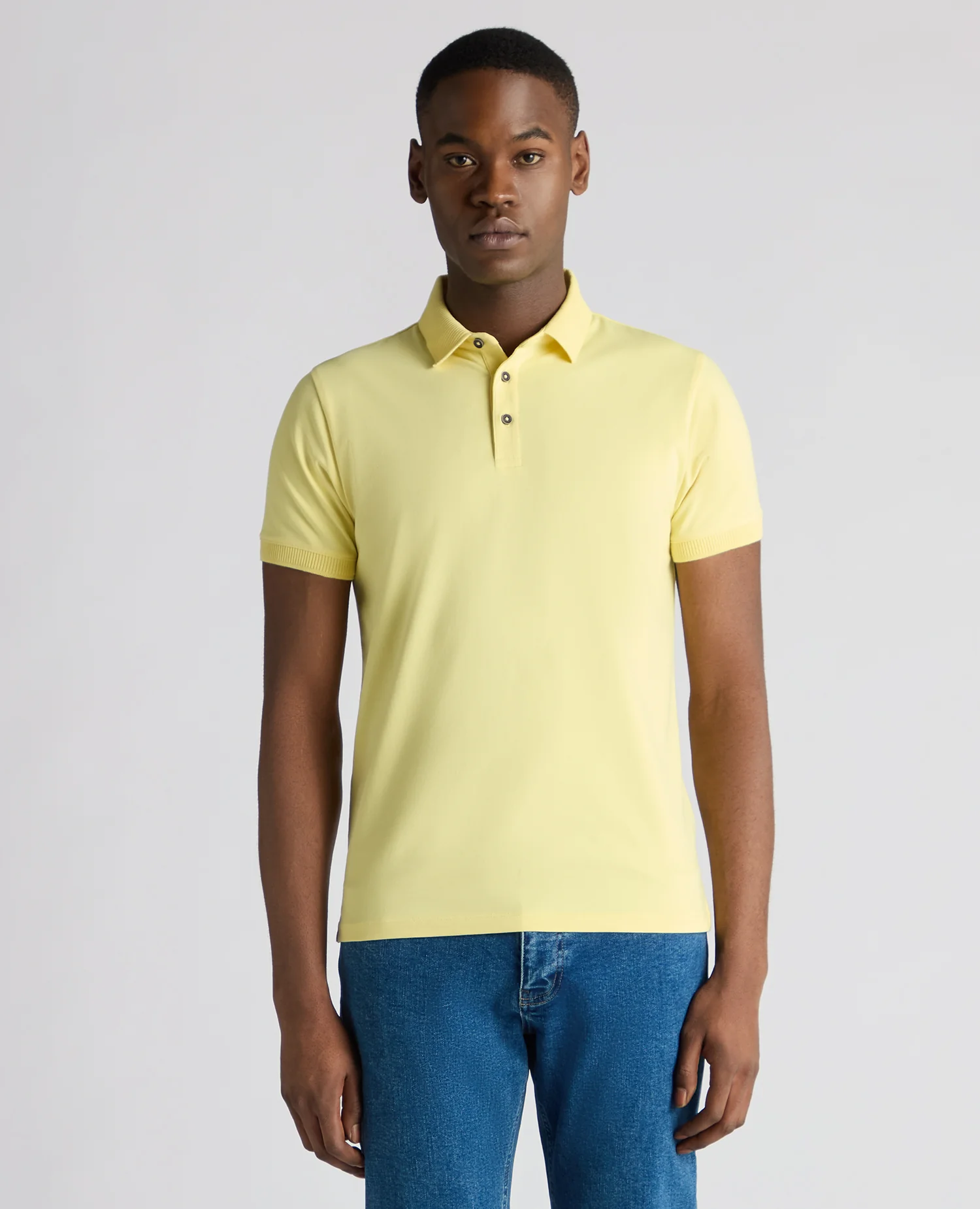 Tapered Fit Cotton-Stretch Polo Shirt