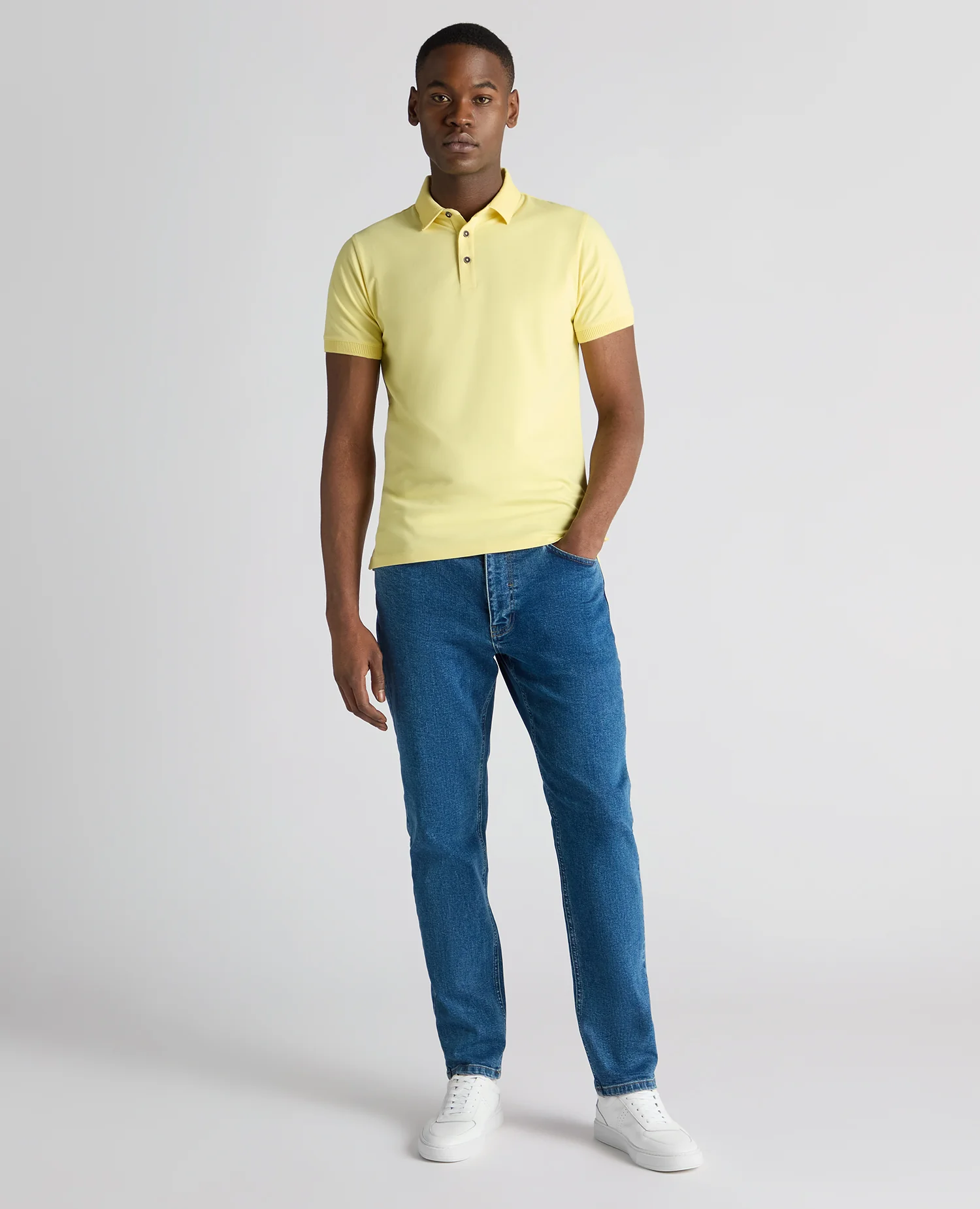 Tapered Fit Cotton-Stretch Polo Shirt - Image 2