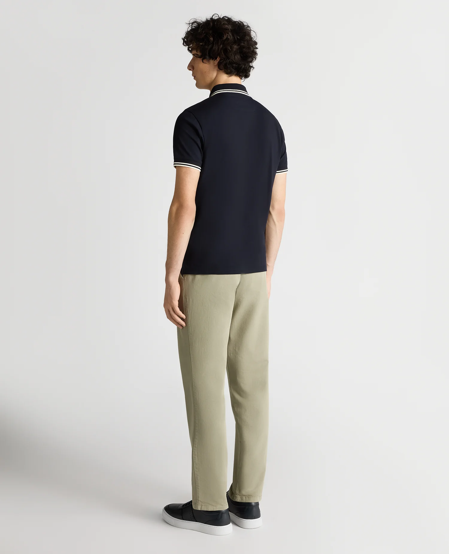 Tapered Fit Cotton-Stretch Polo Shirt - Image 3