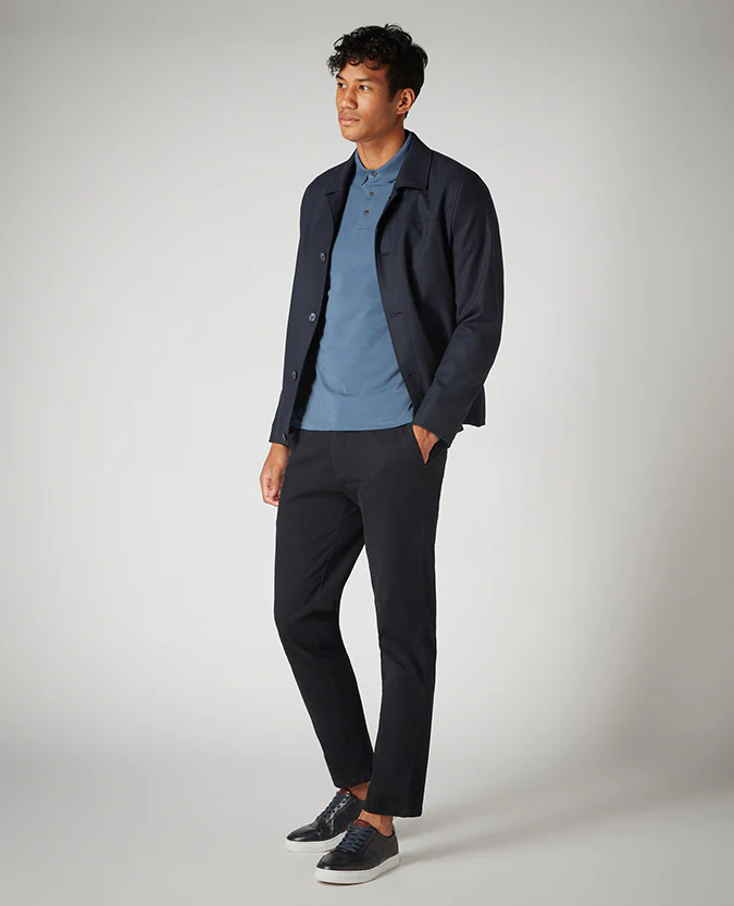 Tapered Fit Cotton-Stretch Polo Shirt - Image 3
