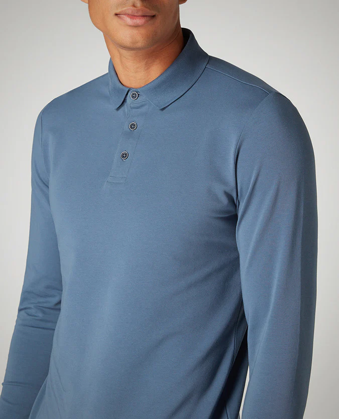 Tapered Fit Cotton-Stretch Polo Shirt - Image 4