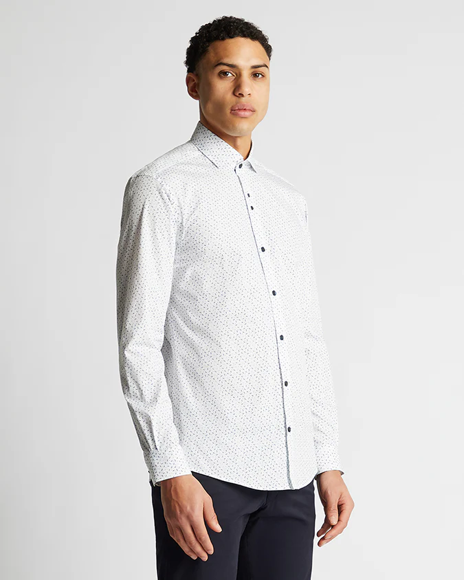 Tapered Fit Cotton Stretch Shirt