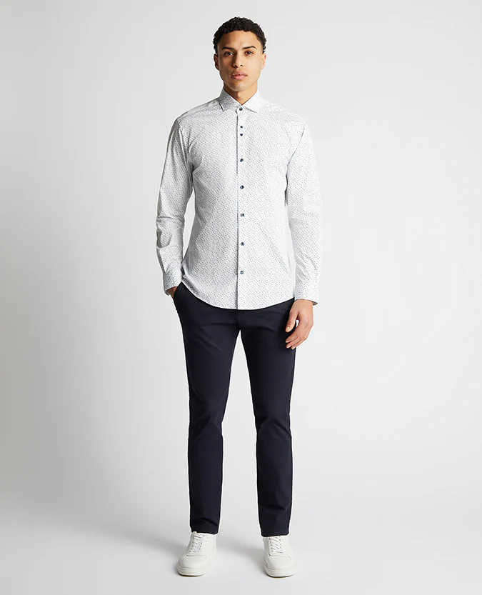 Tapered Fit Cotton Stretch Shirt - Image 2