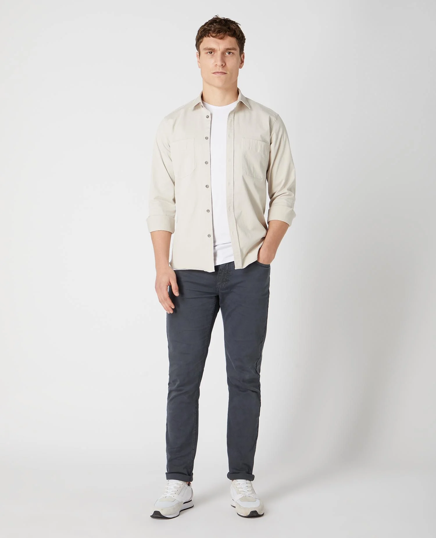 Tapered Fit Cotton Stretch Shirt - Image 2