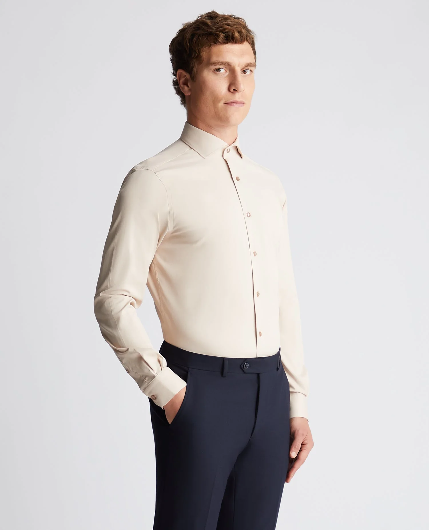Tapered Fit Cotton Stretch Shirt
