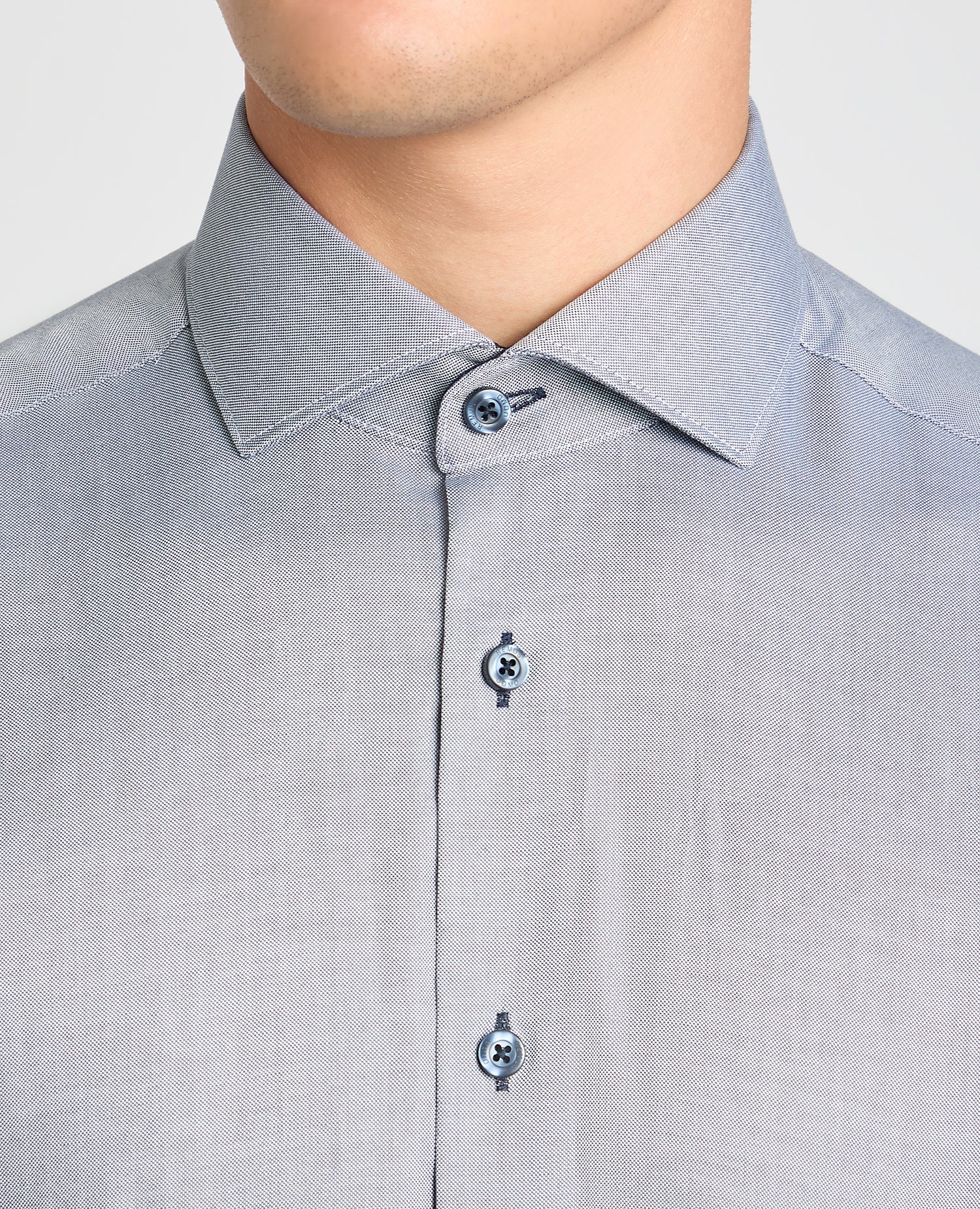 Tapered Fit Contrast Cotton Shirt - Image 4