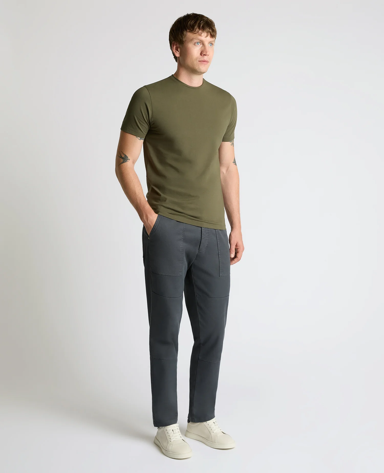 Cotton-Stretch Crew Neck T-Shirt - Image 4
