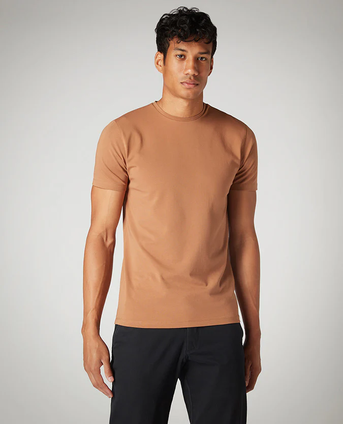 Tapered Fit Cotton-Stretch T-Shirt - Image 2
