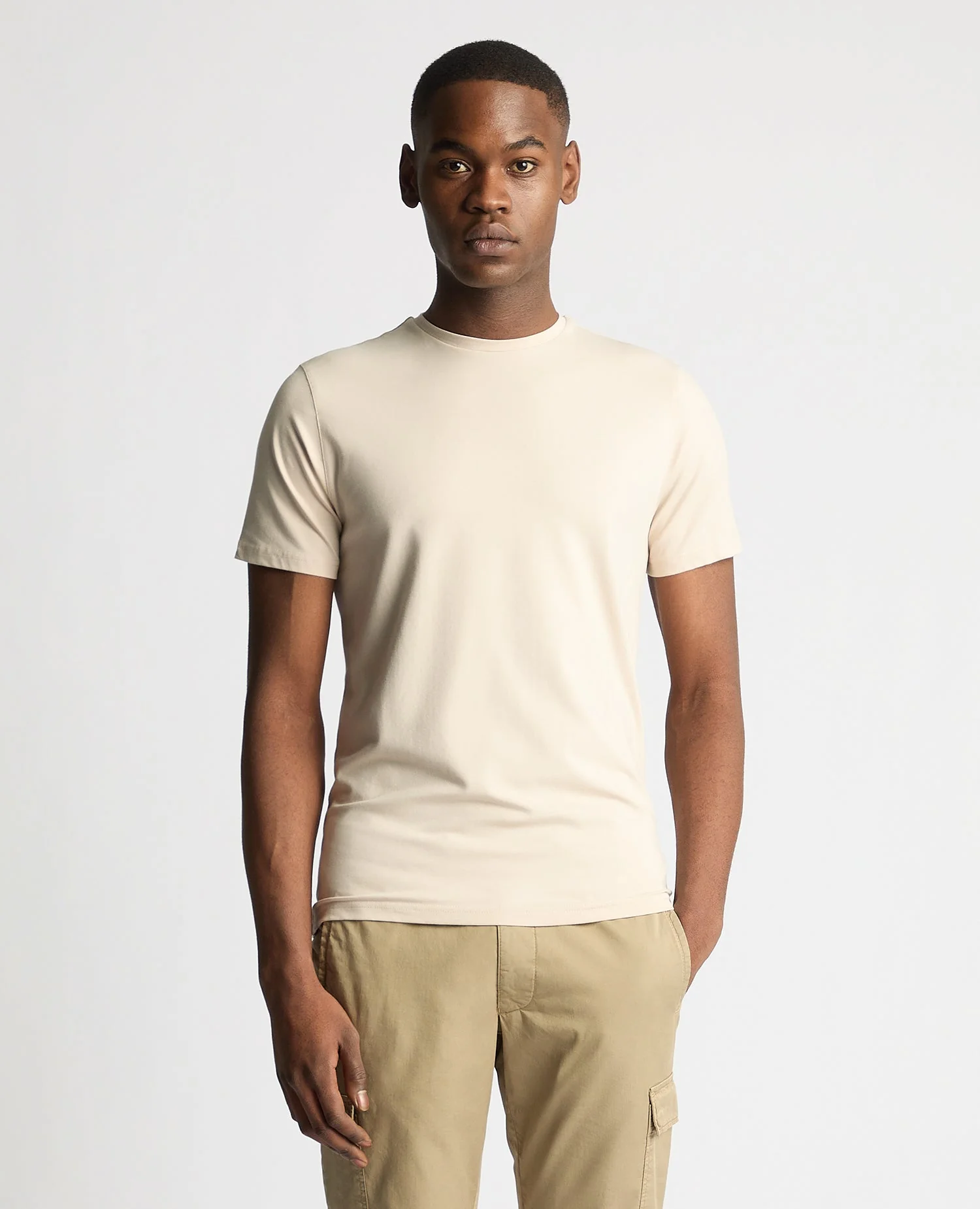 Tapered Fit Cotton-Stretch T-Shirt
