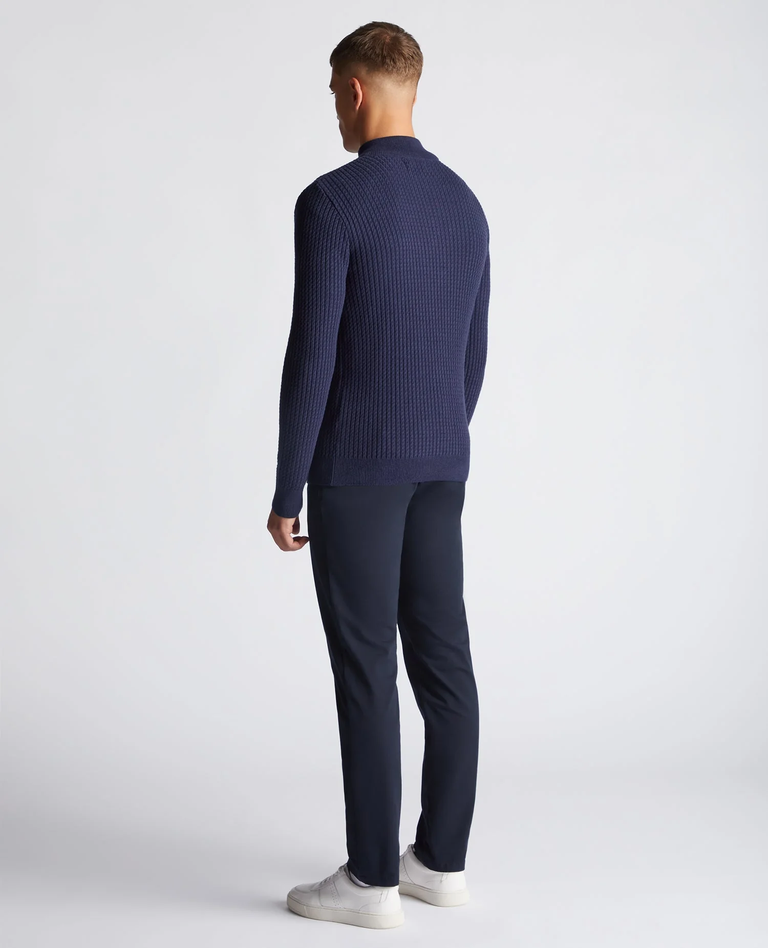 Tapered Fit Cotton Half Zip Sweater - Image 3