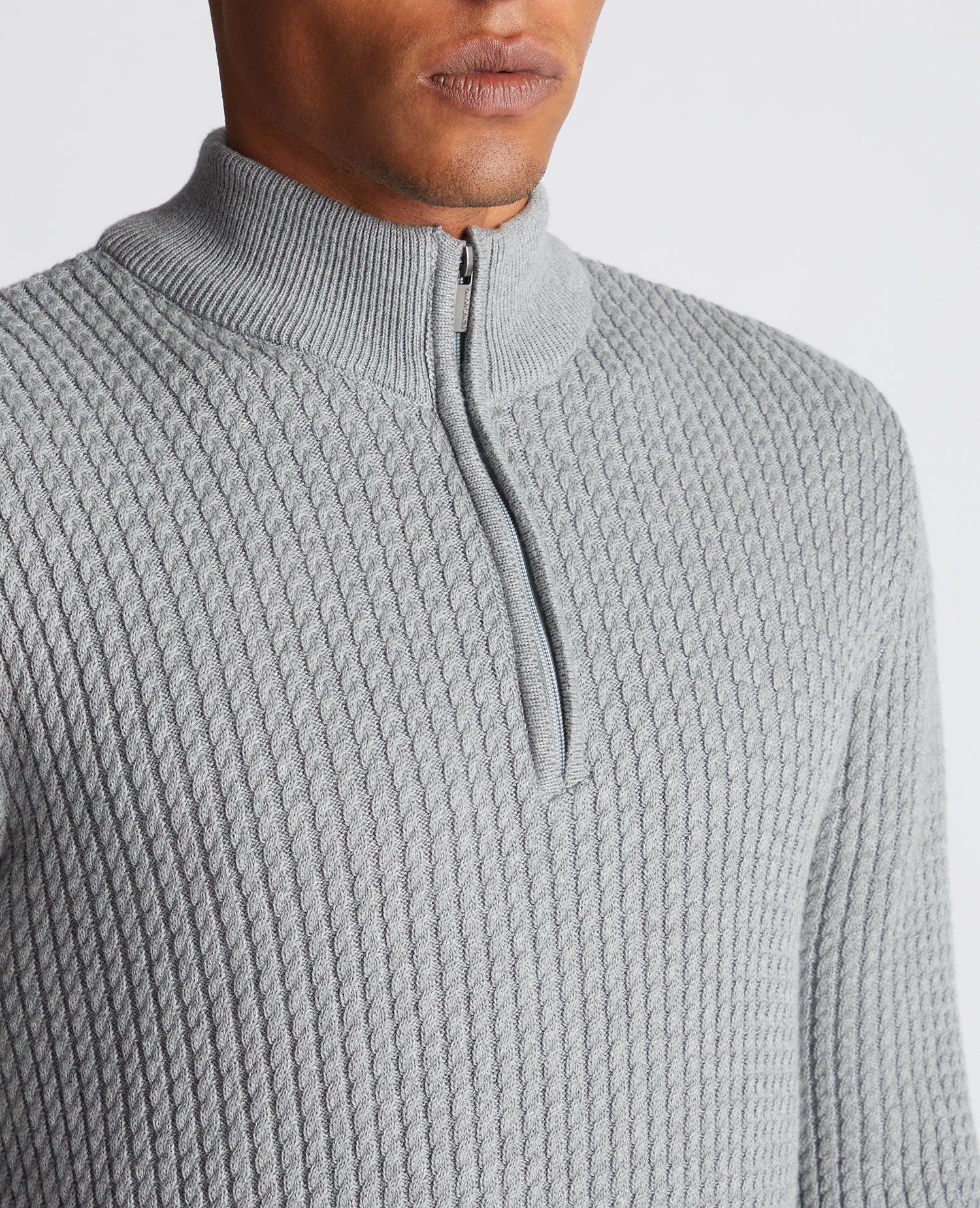 Tapered Fit Cotton Half Zip Sweater - Image 5