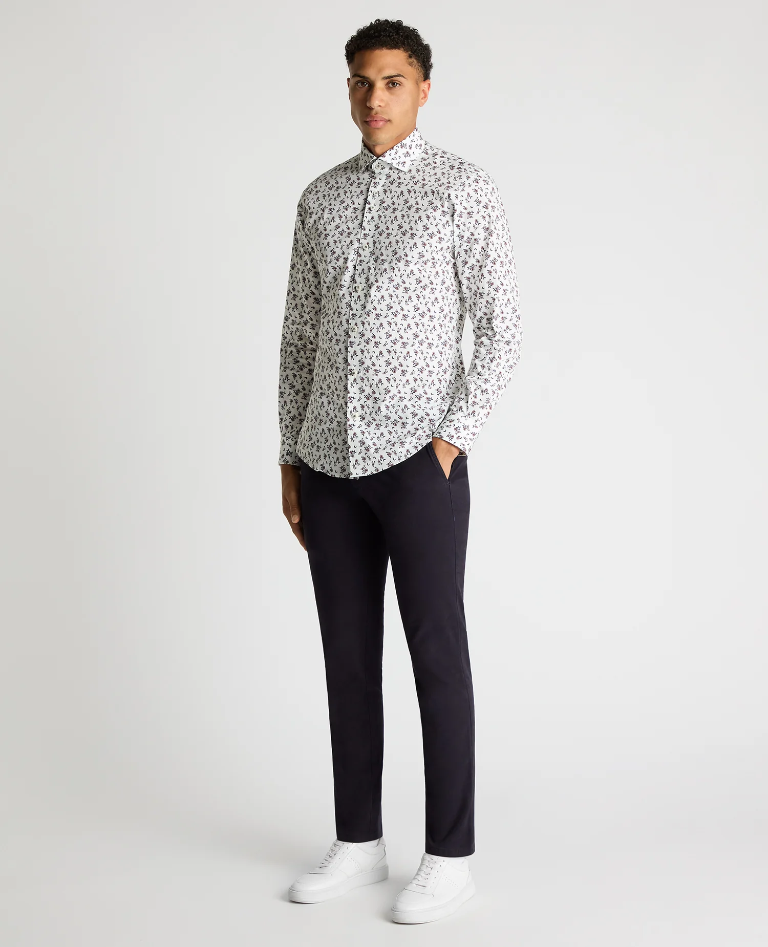 Tapered Fit Floral Cotton-Stretch Shirt - Image 2