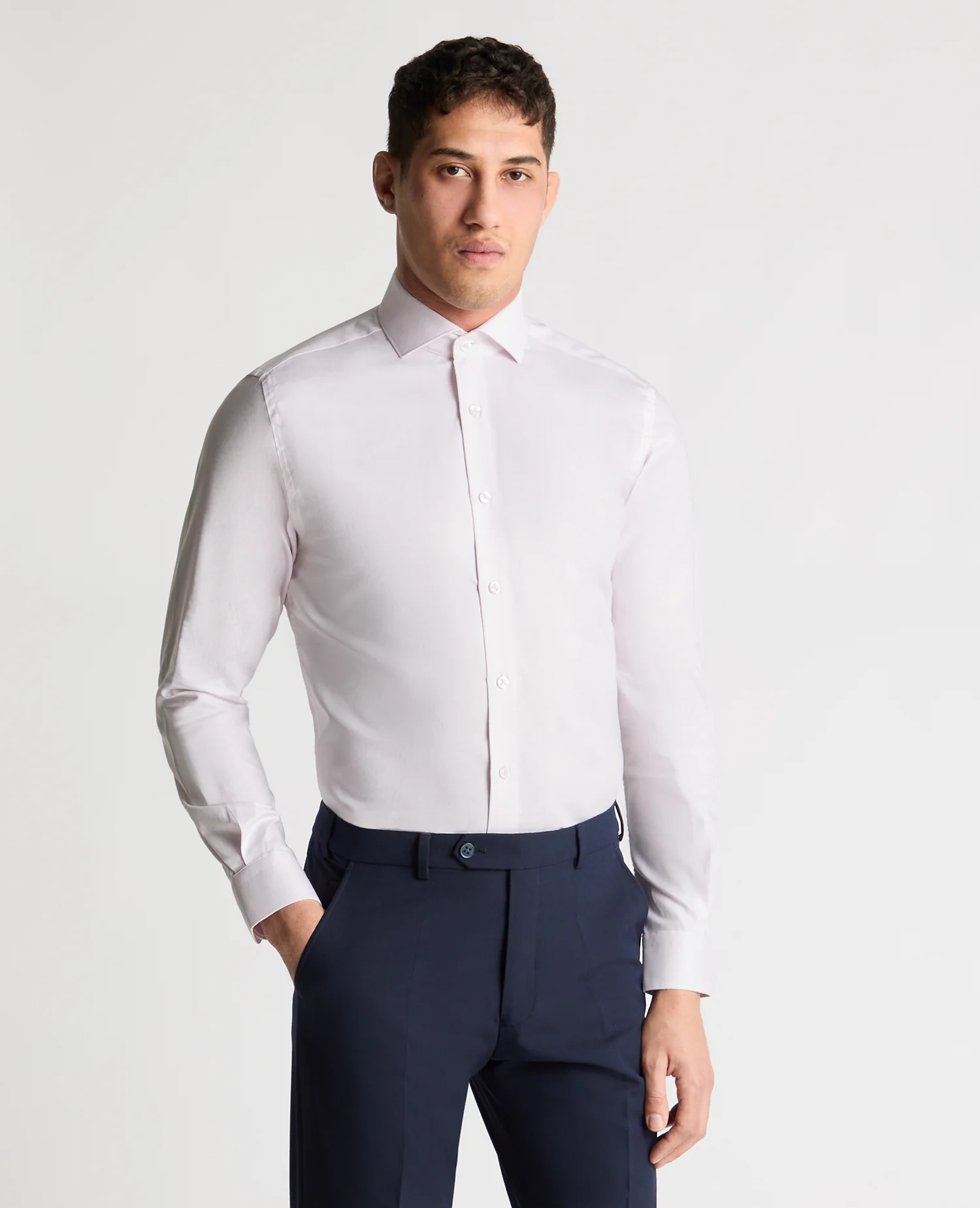 Tapered Fit French Front Cotton Shirt